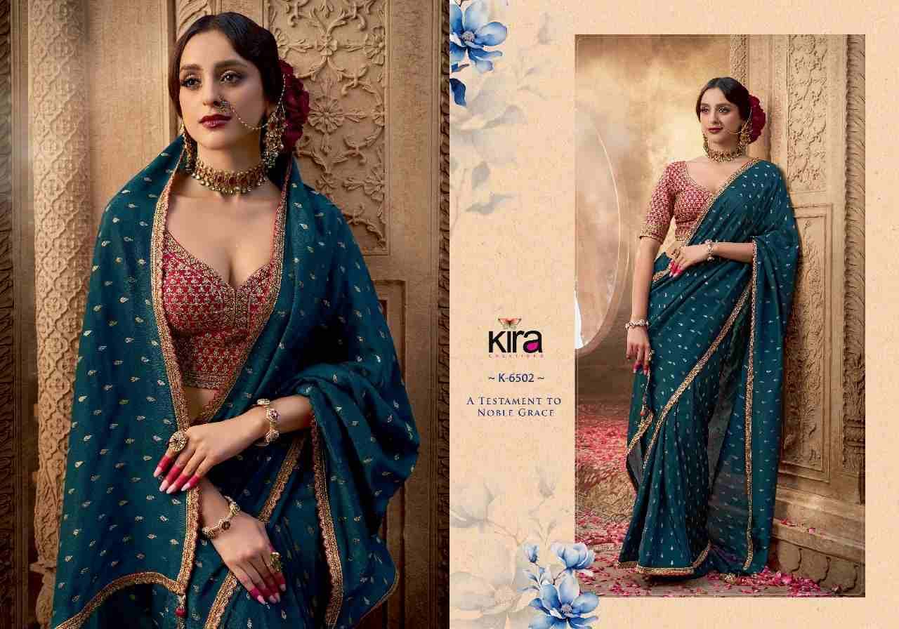 Kashvi By Kira 6501 To 6508 Series Indian Traditional Wear Collection Beautiful Stylish Fancy Colorful Party Wear & Occasional Wear Pure Viscose Crepe Sarees At Wholesale Price