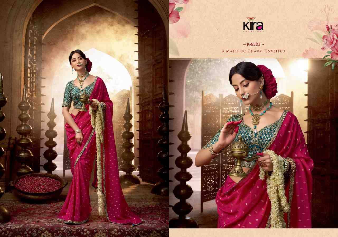 Kashvi By Kira 6501 To 6508 Series Indian Traditional Wear Collection Beautiful Stylish Fancy Colorful Party Wear & Occasional Wear Pure Viscose Crepe Sarees At Wholesale Price