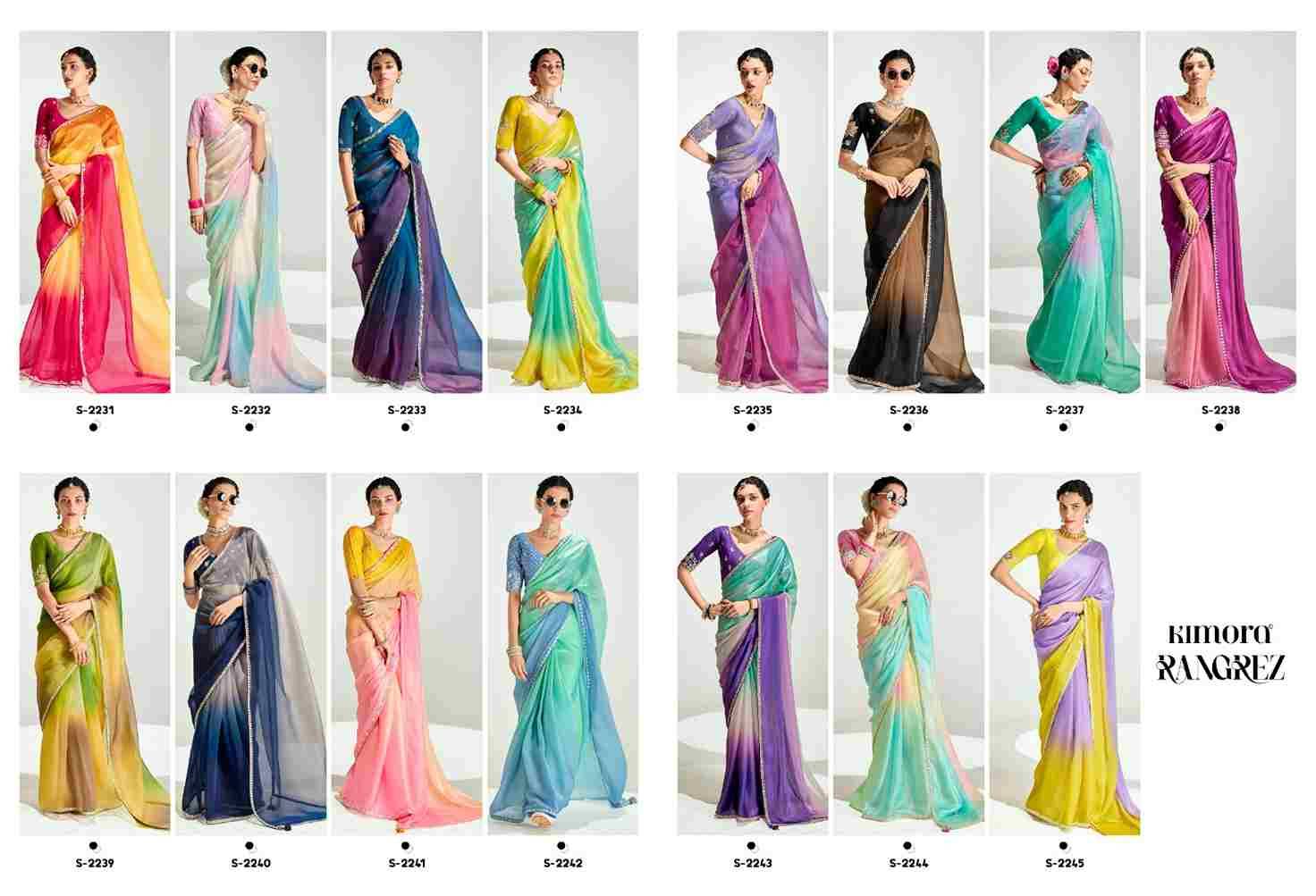 Rangrez By Kimora Fashion 2231 To 2245 Series Indian Traditional Wear Collection Beautiful Stylish Fancy Colorful Party Wear & Occasional Wear Organza Sarees At Wholesale Price
