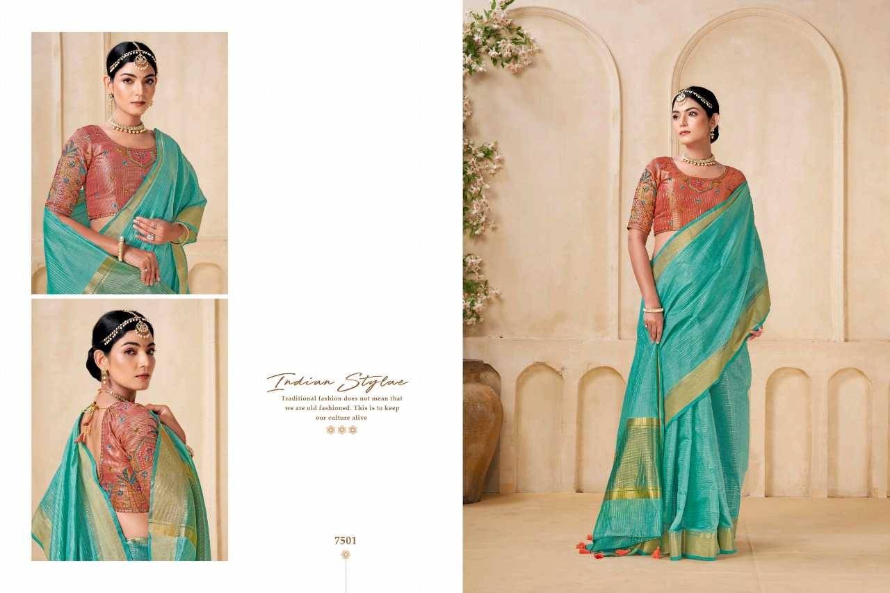 Kia By Kira 7501 To 7506 Series Indian Traditional Wear Collection Beautiful Stylish Fancy Colorful Party Wear & Occasional Wear Pure Viscose Sarees At Wholesale Price