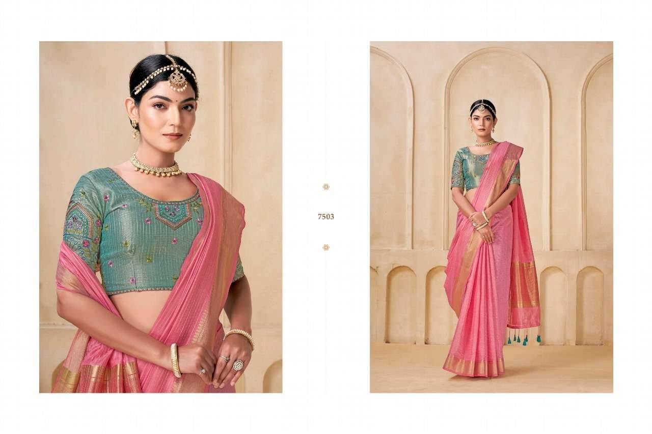 Kia By Kira 7501 To 7506 Series Indian Traditional Wear Collection Beautiful Stylish Fancy Colorful Party Wear & Occasional Wear Pure Viscose Sarees At Wholesale Price