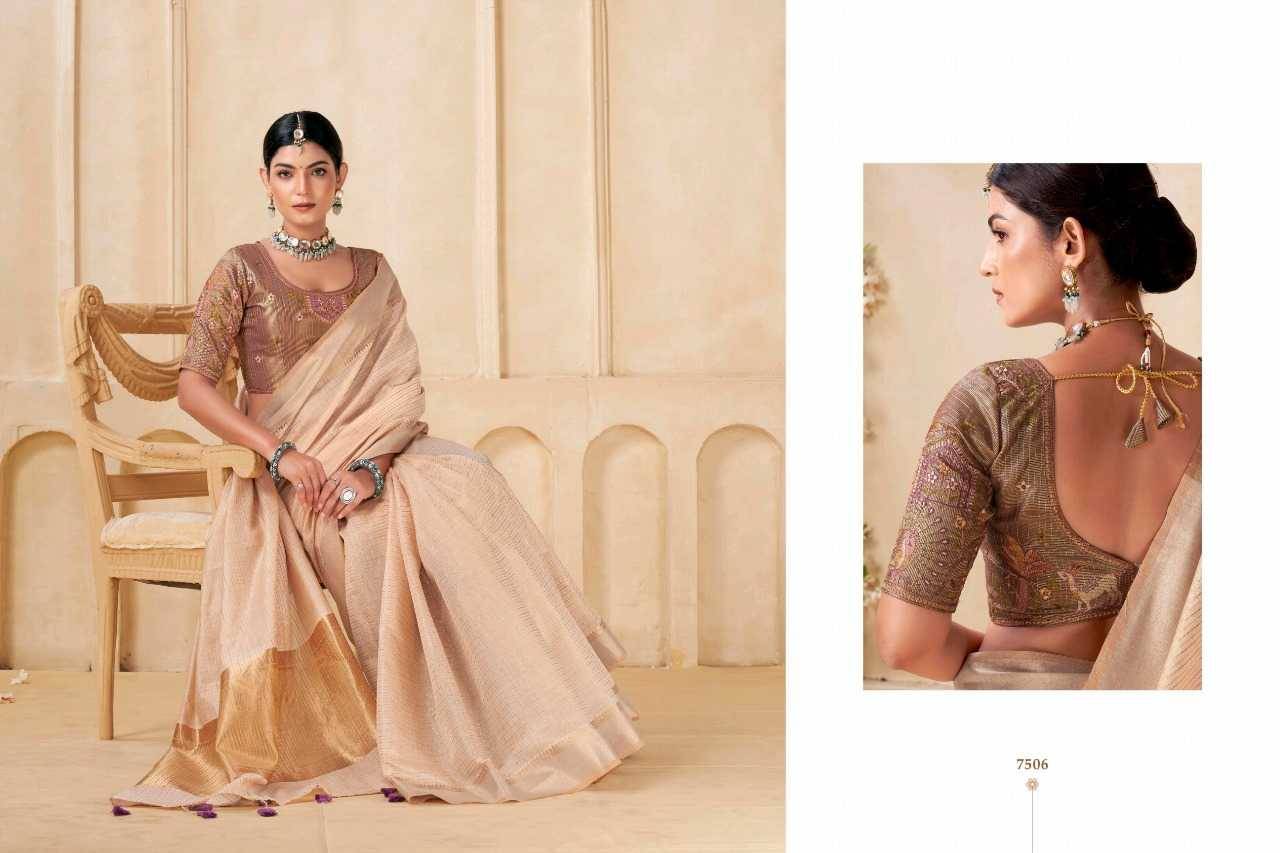 Kia By Kira 7501 To 7506 Series Indian Traditional Wear Collection Beautiful Stylish Fancy Colorful Party Wear & Occasional Wear Pure Viscose Sarees At Wholesale Price