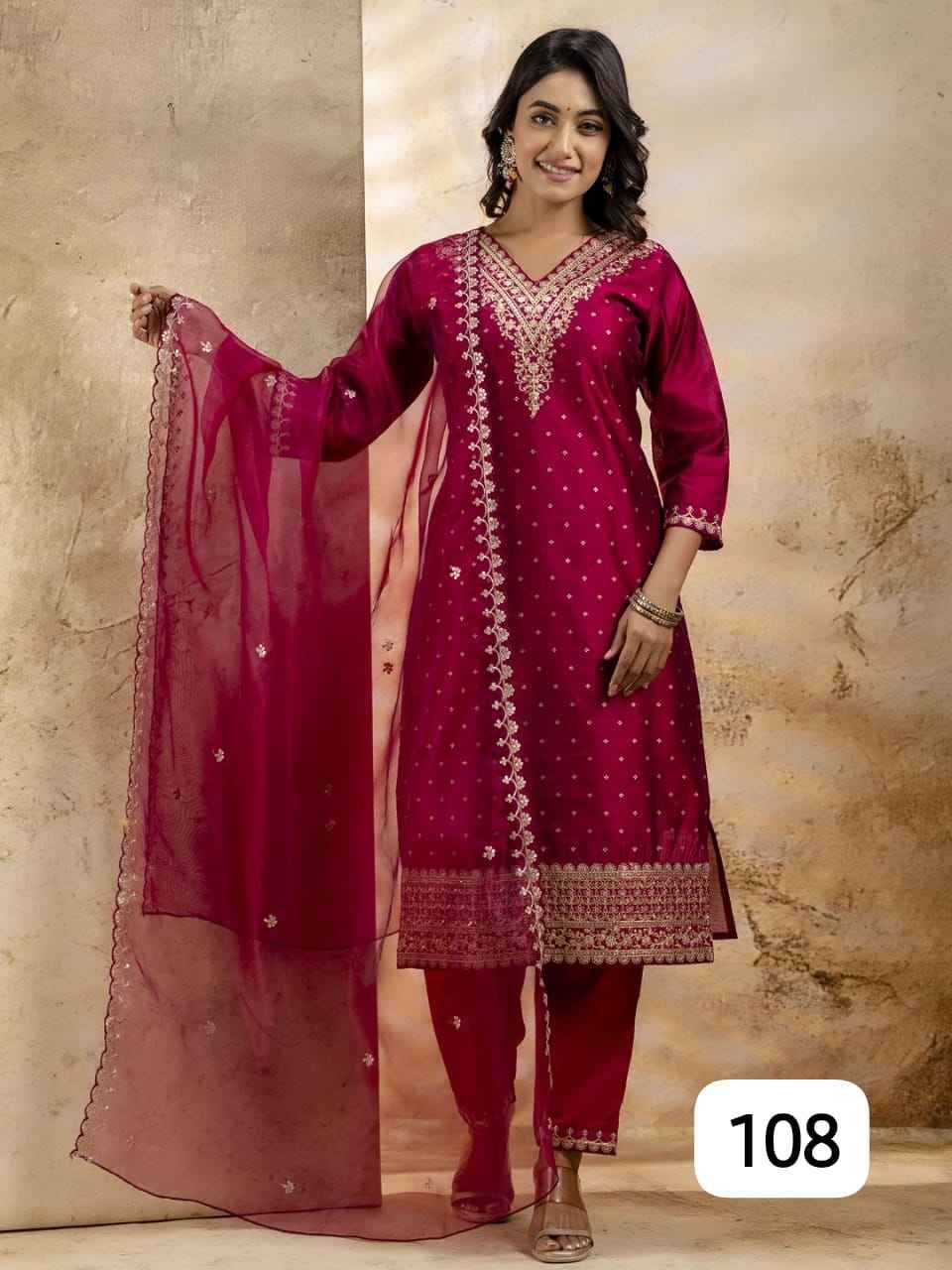 Zarina By PC 101 To 112 Series Festive Suits Beautiful Fancy Colorful Stylish Party Wear & Occasional Wear Cotton/Chanderi Silk Dresses At Wholesale Price
