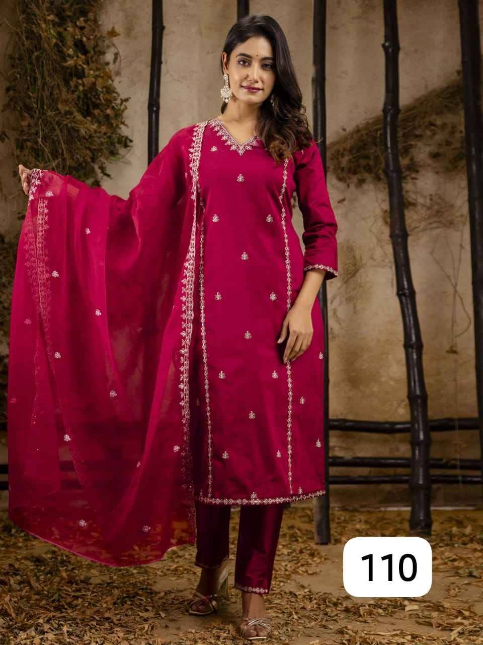 Zarina By PC 101 To 112 Series Festive Suits Beautiful Fancy Colorful Stylish Party Wear & Occasional Wear Cotton/Chanderi Silk Dresses At Wholesale Price