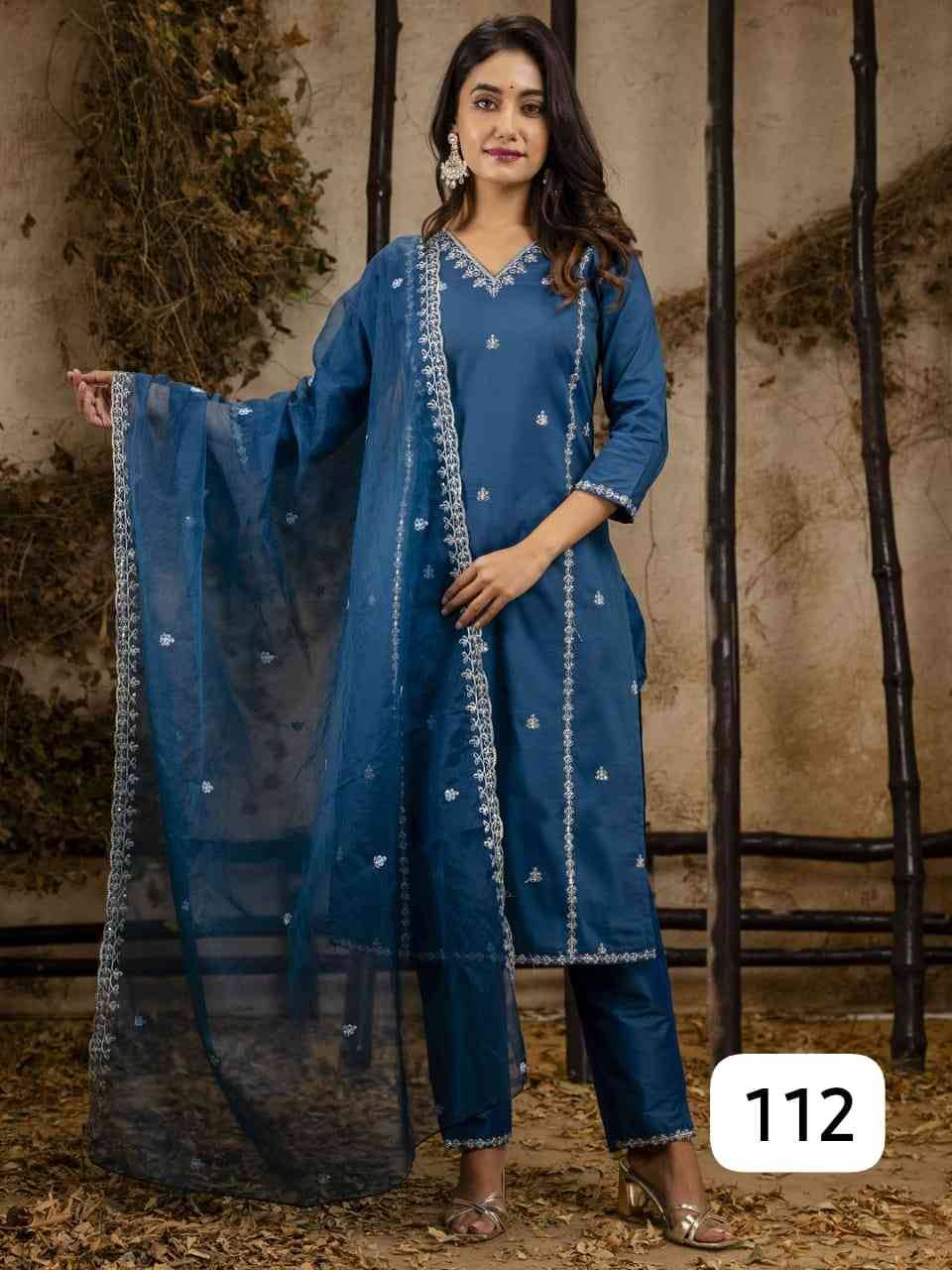Zarina By PC 101 To 112 Series Festive Suits Beautiful Fancy Colorful Stylish Party Wear & Occasional Wear Cotton/Chanderi Silk Dresses At Wholesale Price