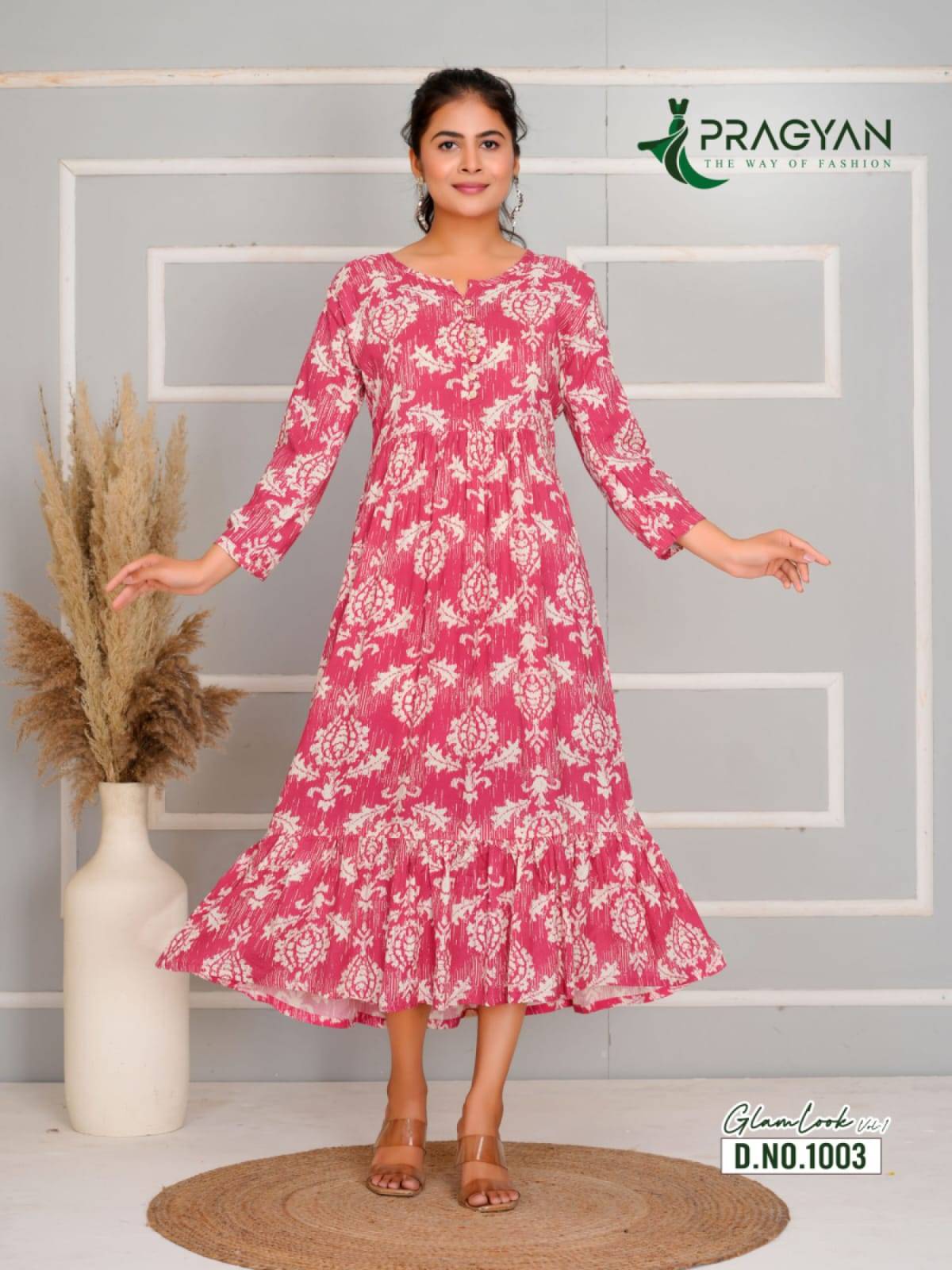 Glam Look Vol-1 By Pragyan 1001 To 1006 Series Beautiful Stylish Fancy Colorful Casual Wear & Ethnic Wear & Ready To Wear Heavy Rayon Gowns At Wholesale Price