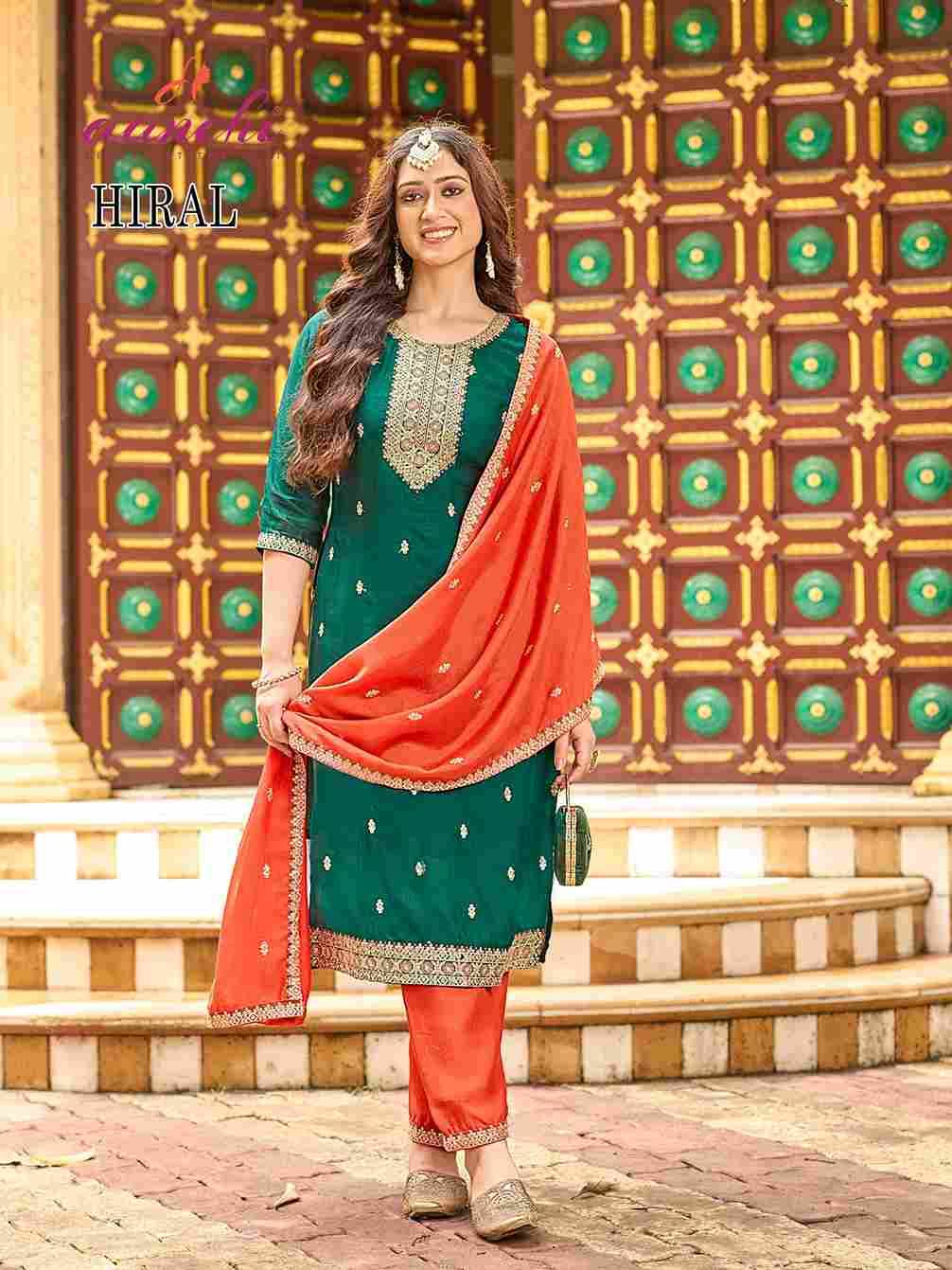 Hiral By Aanchi 101 To 104 Series Beautiful Suits Colorful Stylish Fancy Casual Wear & Ethnic Wear Vichitra Silk Dresses At Wholesale Price