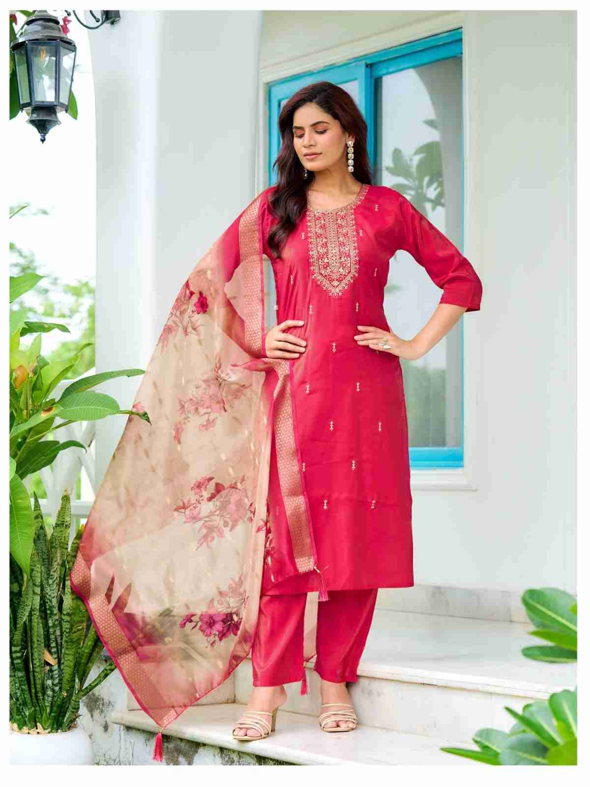 Ola By Aanchi 101 To 104 Series Beautiful Suits Colorful Stylish Fancy Casual Wear & Ethnic Wear Roman Shimmer Dresses At Wholesale Price