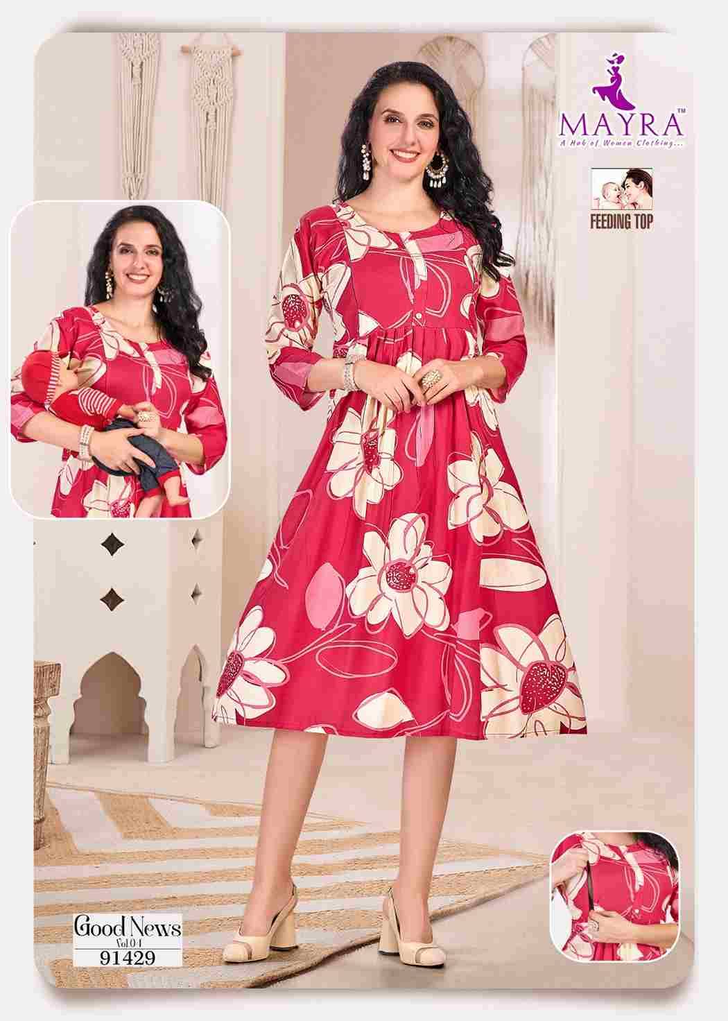 Good News Vol-4 By Mayra 91429 To 91436 Series Designer Stylish Fancy Colorful Beautiful Party Wear & Ethnic Wear Collection Pure Rayon Kurtis At Wholesale Price