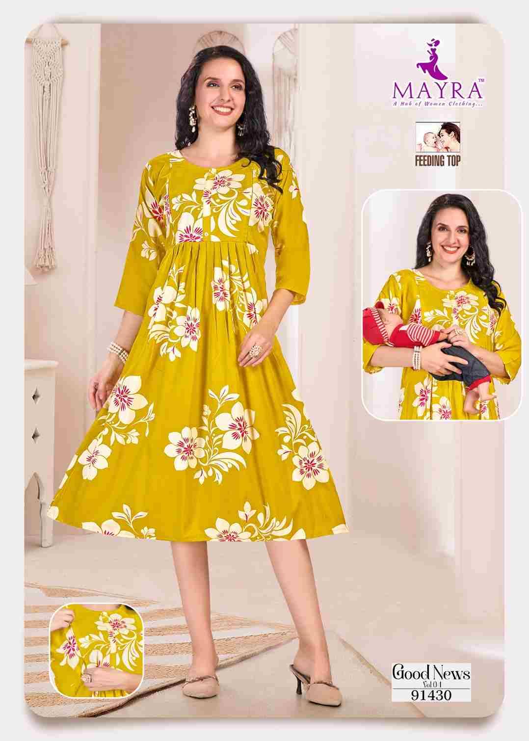 Good News Vol-4 By Mayra 91429 To 91436 Series Designer Stylish Fancy Colorful Beautiful Party Wear & Ethnic Wear Collection Pure Rayon Kurtis At Wholesale Price