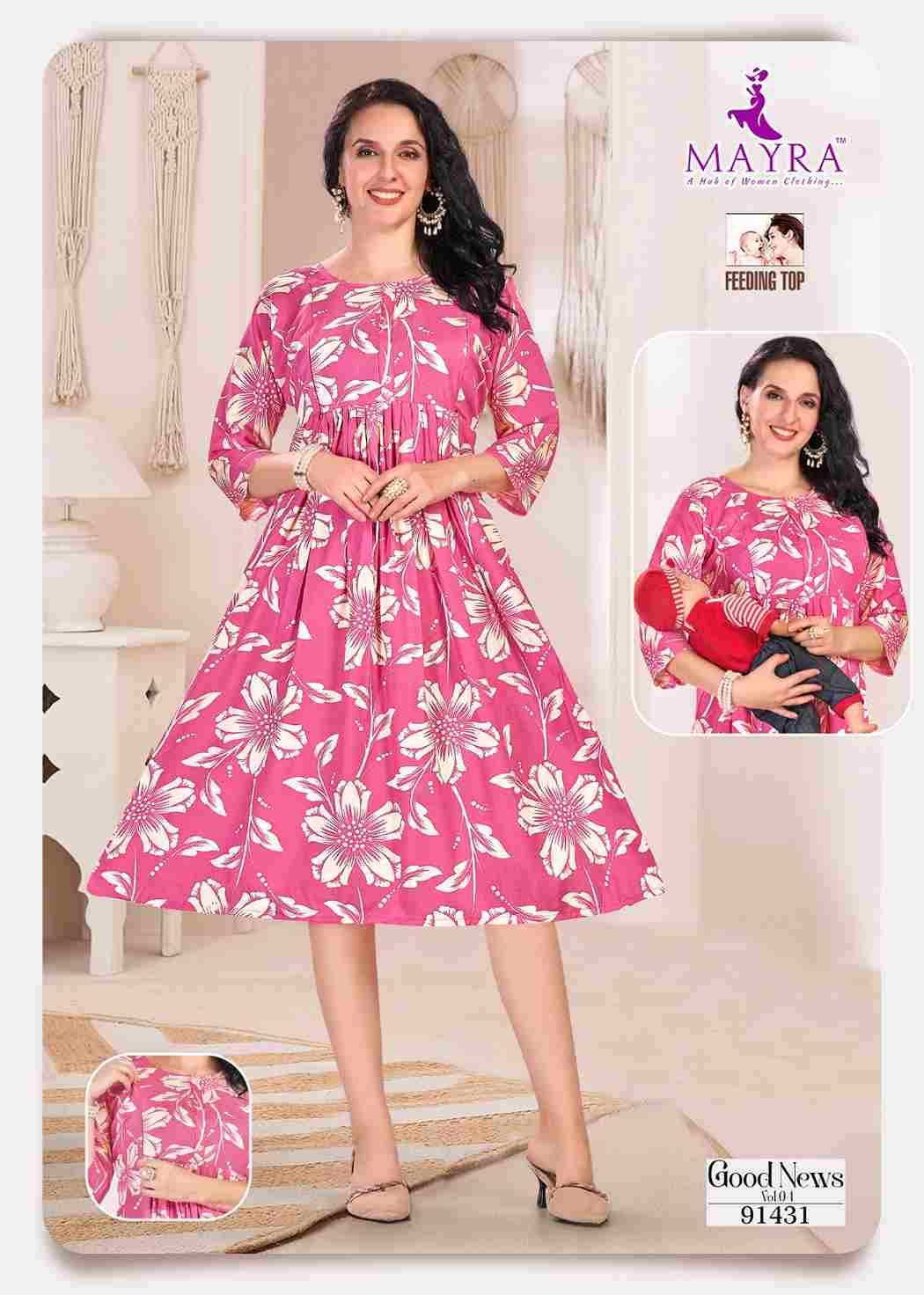 Good News Vol-4 By Mayra 91429 To 91436 Series Designer Stylish Fancy Colorful Beautiful Party Wear & Ethnic Wear Collection Pure Rayon Kurtis At Wholesale Price