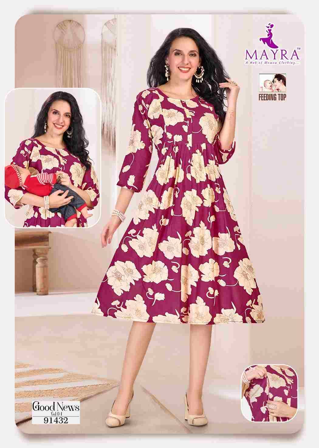 Good News Vol-4 By Mayra 91429 To 91436 Series Designer Stylish Fancy Colorful Beautiful Party Wear & Ethnic Wear Collection Pure Rayon Kurtis At Wholesale Price