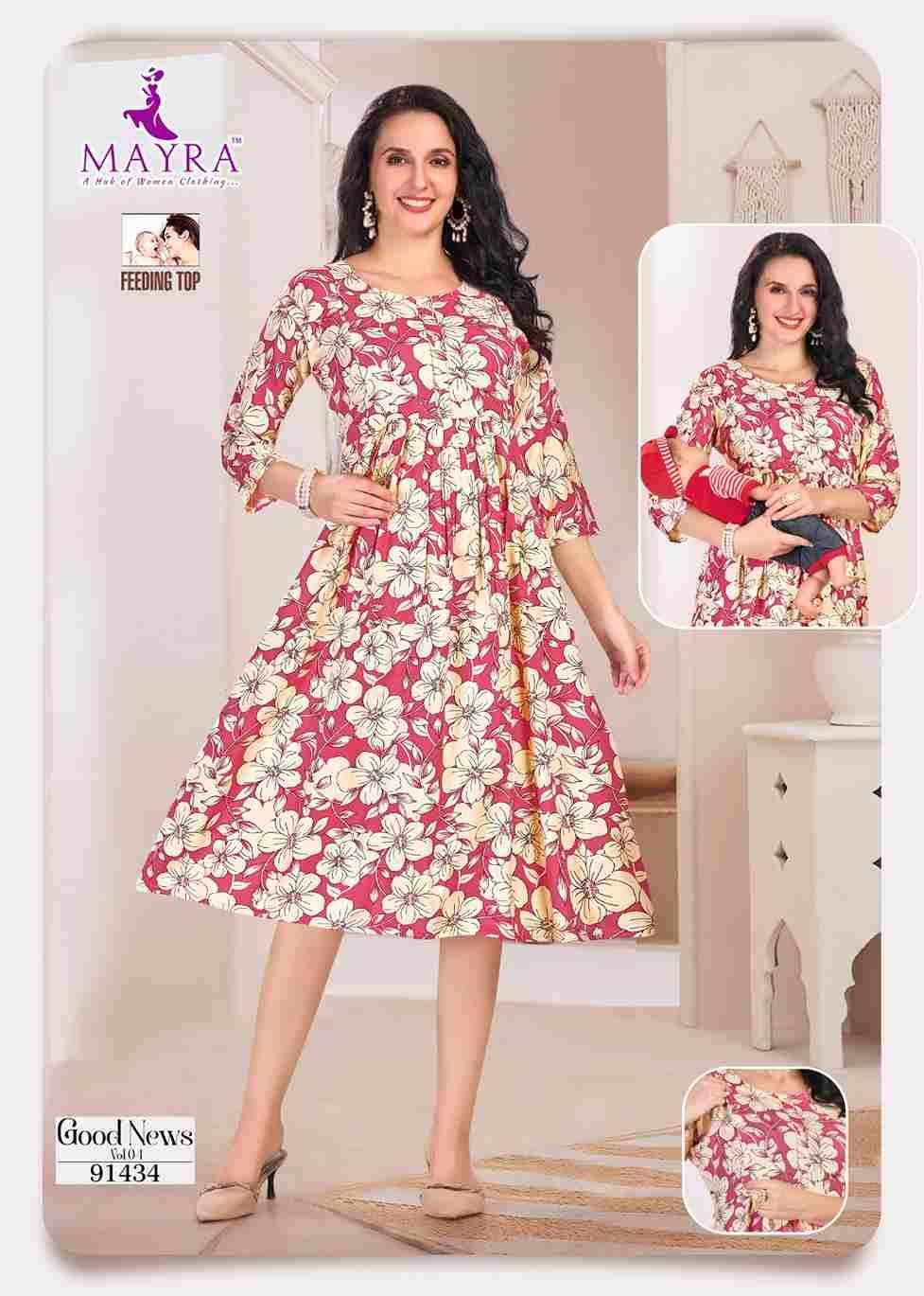 Good News Vol-4 By Mayra 91429 To 91436 Series Designer Stylish Fancy Colorful Beautiful Party Wear & Ethnic Wear Collection Pure Rayon Kurtis At Wholesale Price