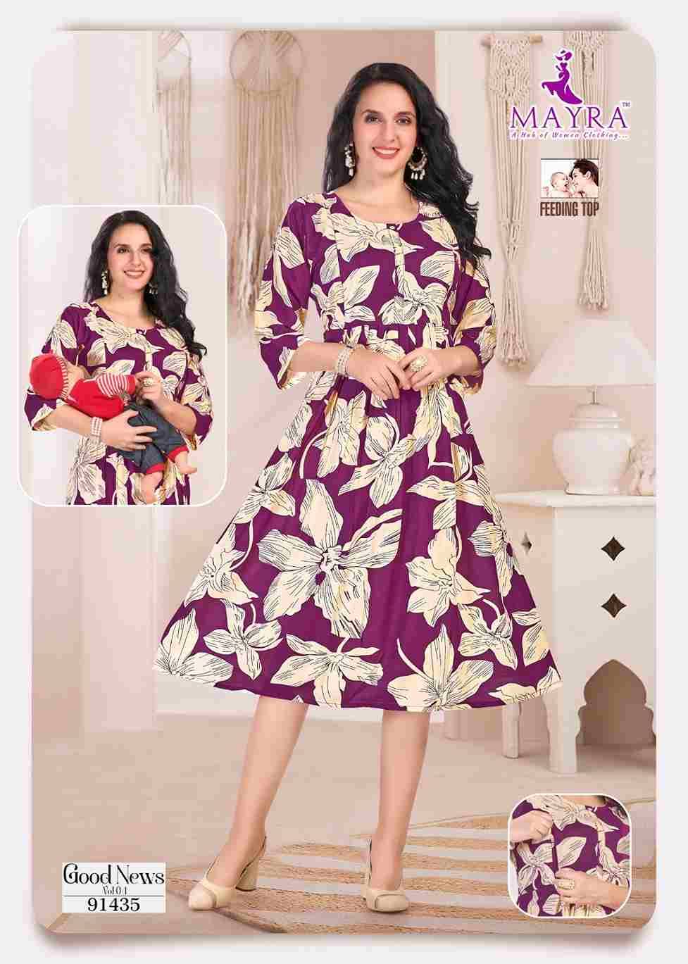 Good News Vol-4 By Mayra 91429 To 91436 Series Designer Stylish Fancy Colorful Beautiful Party Wear & Ethnic Wear Collection Pure Rayon Kurtis At Wholesale Price