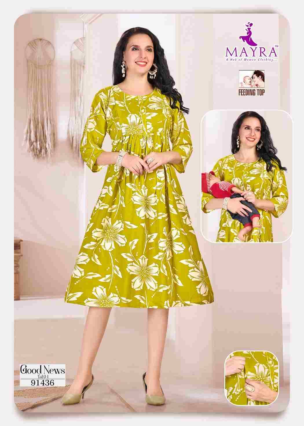 Good News Vol-4 By Mayra 91429 To 91436 Series Designer Stylish Fancy Colorful Beautiful Party Wear & Ethnic Wear Collection Pure Rayon Kurtis At Wholesale Price