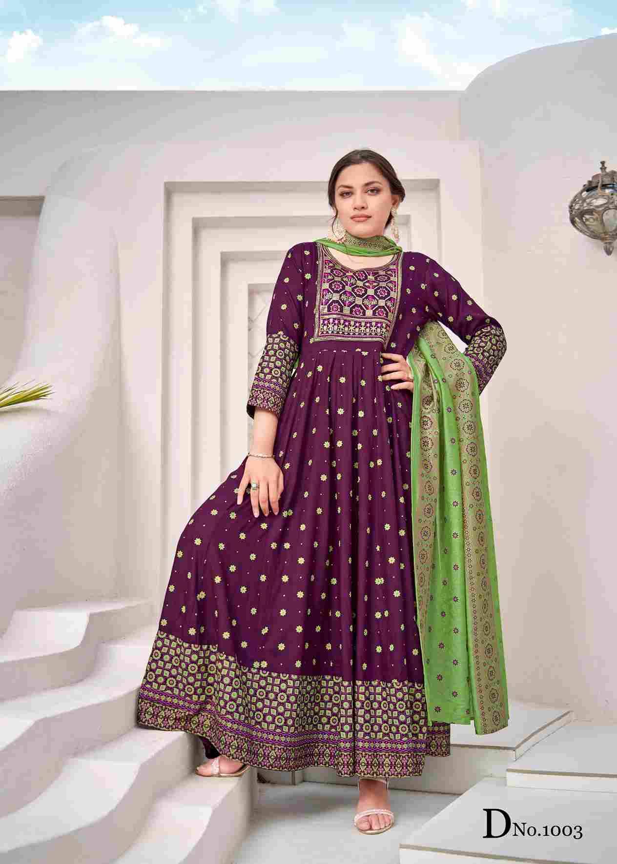 Rang Leela By Fashid Wholesale 1001 To 1008 Series Designer Stylish Fancy Colorful Beautiful Party Wear & Ethnic Wear Collection Rayon Gowns With Dupatta At Wholesale Price