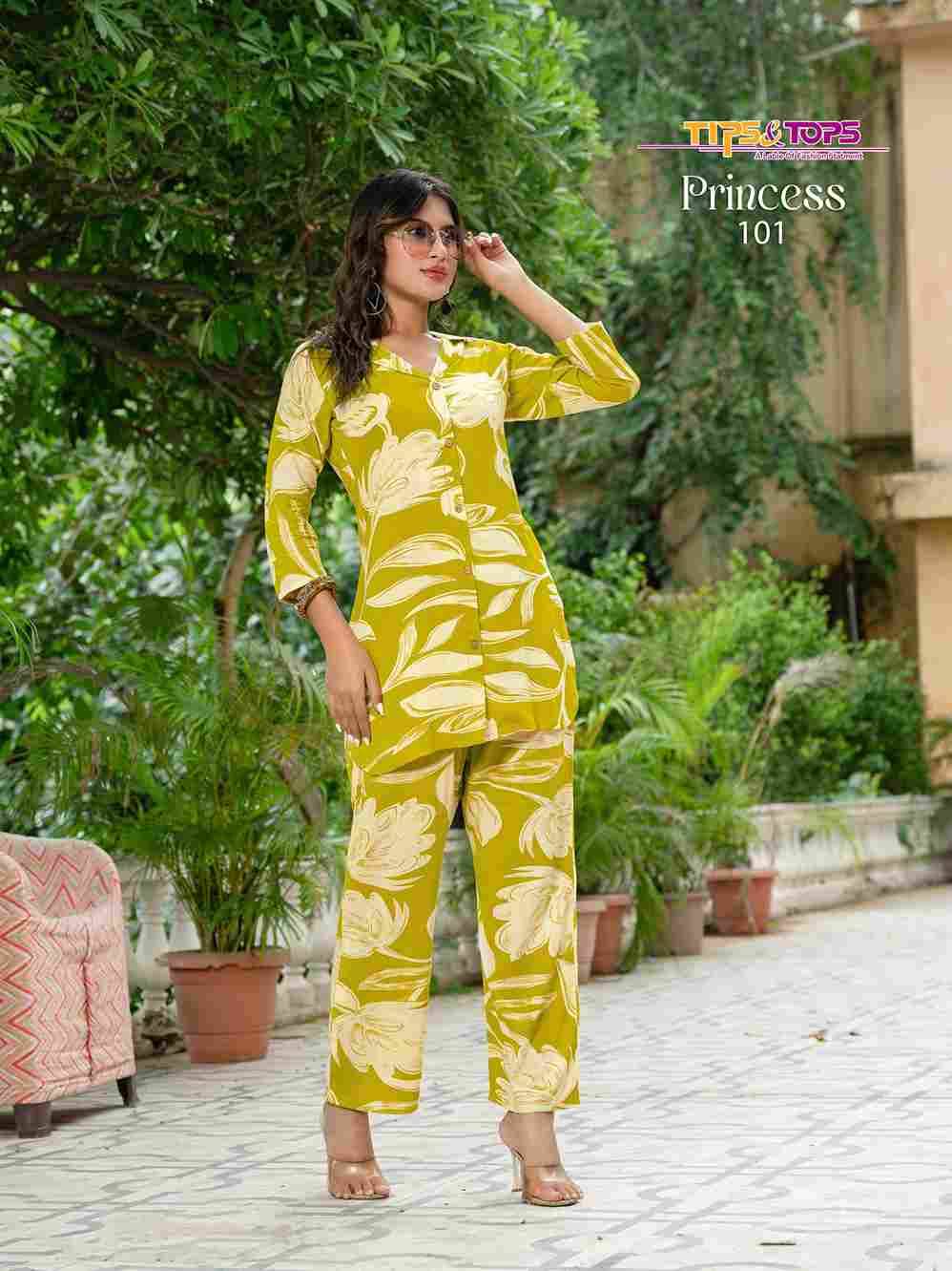 Princess By Tips And Tops 101 To 106 Series Designer Stylish Fancy Colorful Beautiful Party Wear & Ethnic Wear Collection Heavy Rayon Co-Ord At Wholesale Price