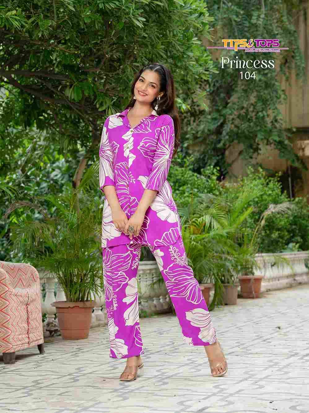 Princess By Tips And Tops 101 To 106 Series Designer Stylish Fancy Colorful Beautiful Party Wear & Ethnic Wear Collection Heavy Rayon Co-Ord At Wholesale Price