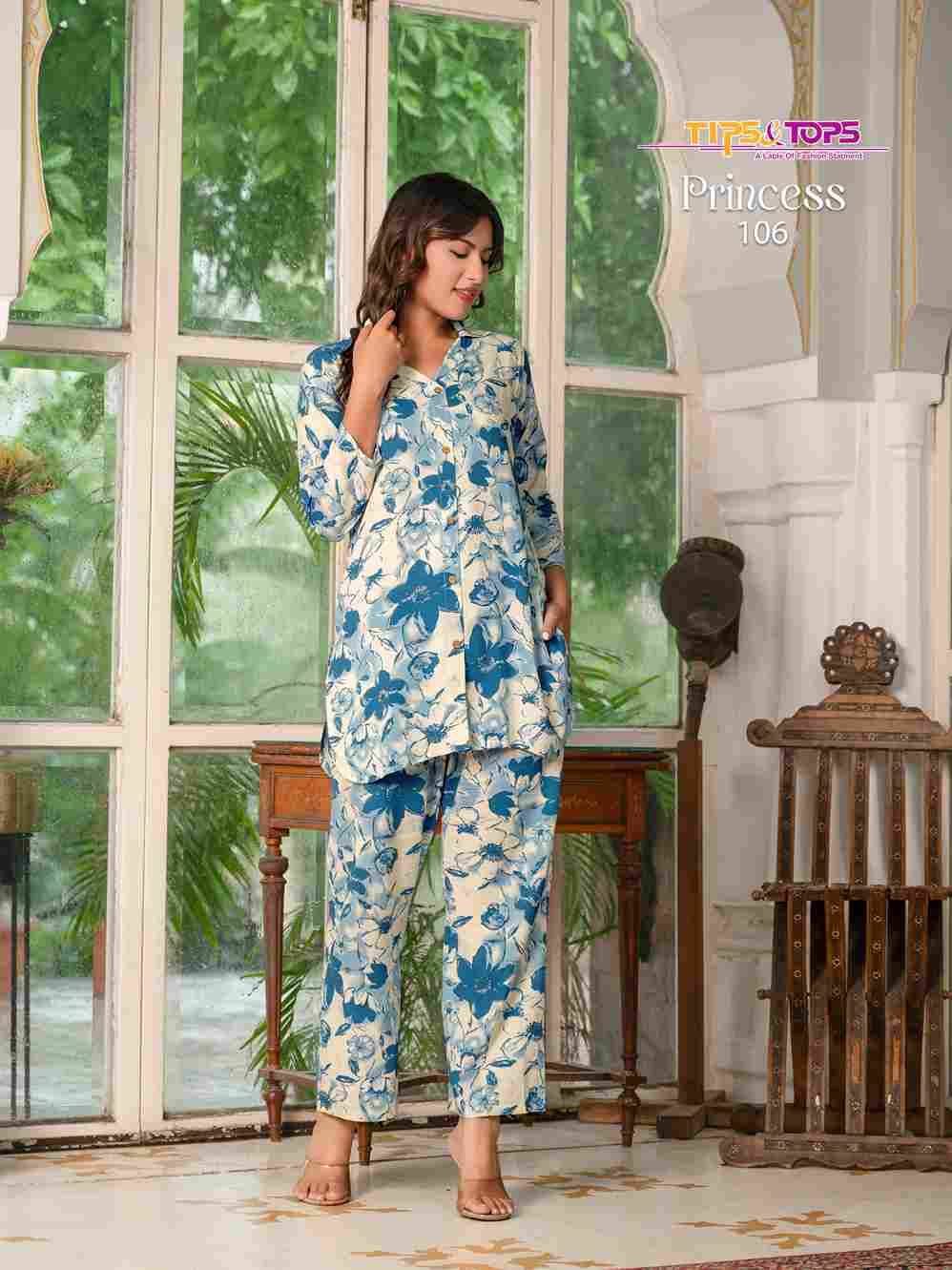 Princess By Tips And Tops 101 To 106 Series Designer Stylish Fancy Colorful Beautiful Party Wear & Ethnic Wear Collection Heavy Rayon Co-Ord At Wholesale Price