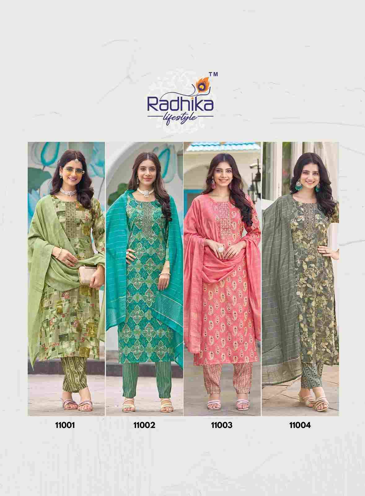 Seerat Vol-11 By Radhika Lifestyle 11001 To 11008 Series Designer Stylish Fancy Colorful Beautiful Party Wear & Ethnic Wear Collection Rayon Foil Print Dresses At Wholesale Price