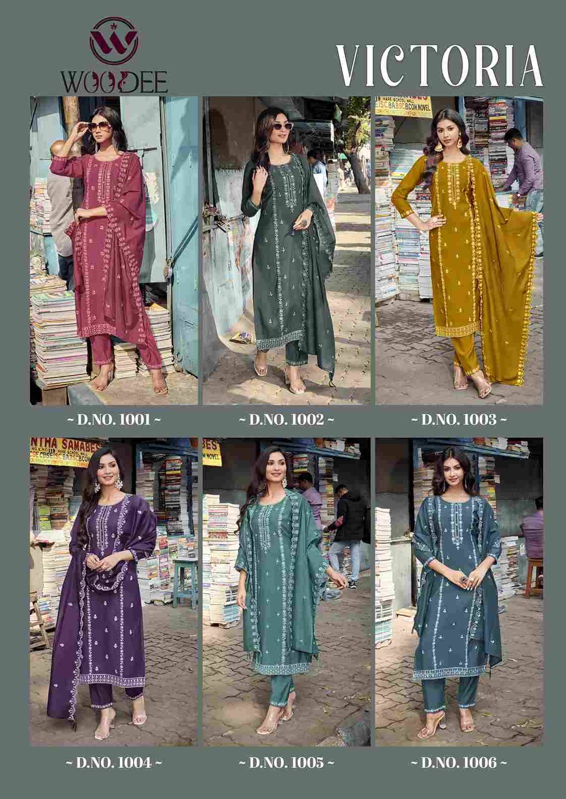 Victoria By Woodee 1001 To 1006 Series Designer Stylish Fancy Colorful Beautiful Party Wear & Ethnic Wear Collection Viscose Silk Dresses At Wholesale Price