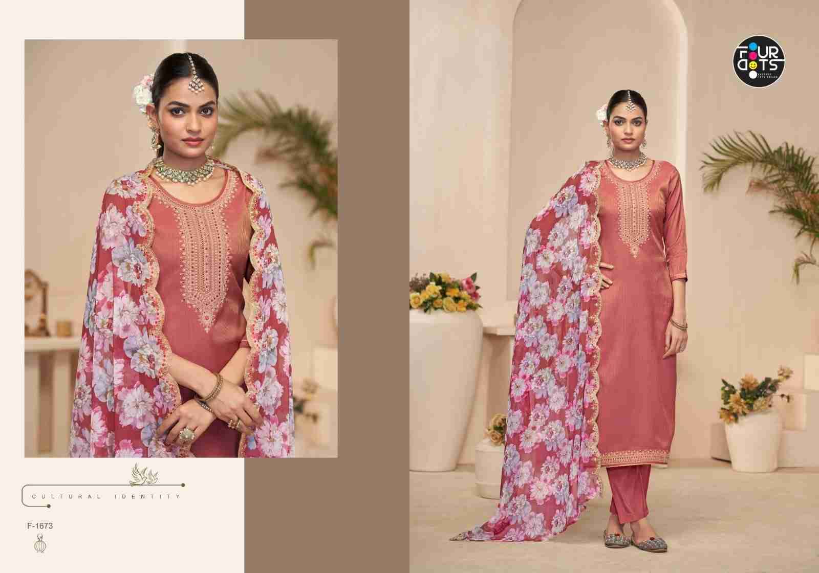 Mouni By Four Dots 1671 To 1674 Series Designer Stylish Fancy Colorful Beautiful Party Wear & Ethnic Wear Collection Premium Simmer Dresses At Wholesale Price