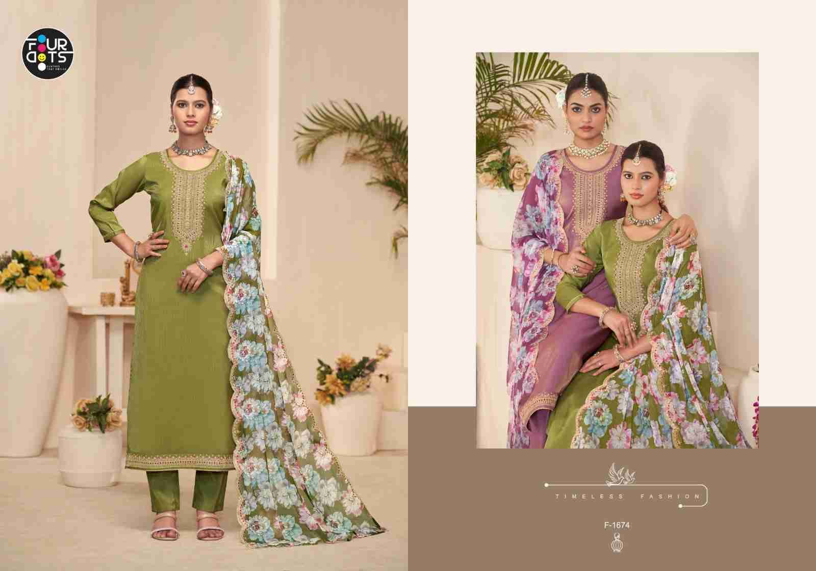 Mouni By Four Dots 1671 To 1674 Series Designer Stylish Fancy Colorful Beautiful Party Wear & Ethnic Wear Collection Premium Simmer Dresses At Wholesale Price
