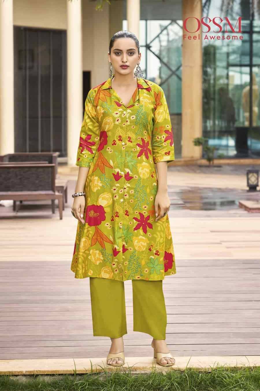 Rosy By Ossm 1001 To 1006 Series Designer Stylish Fancy Colorful Beautiful Party Wear & Ethnic Wear Collection Vatican Print Kurtis With Bottom At Wholesale Price