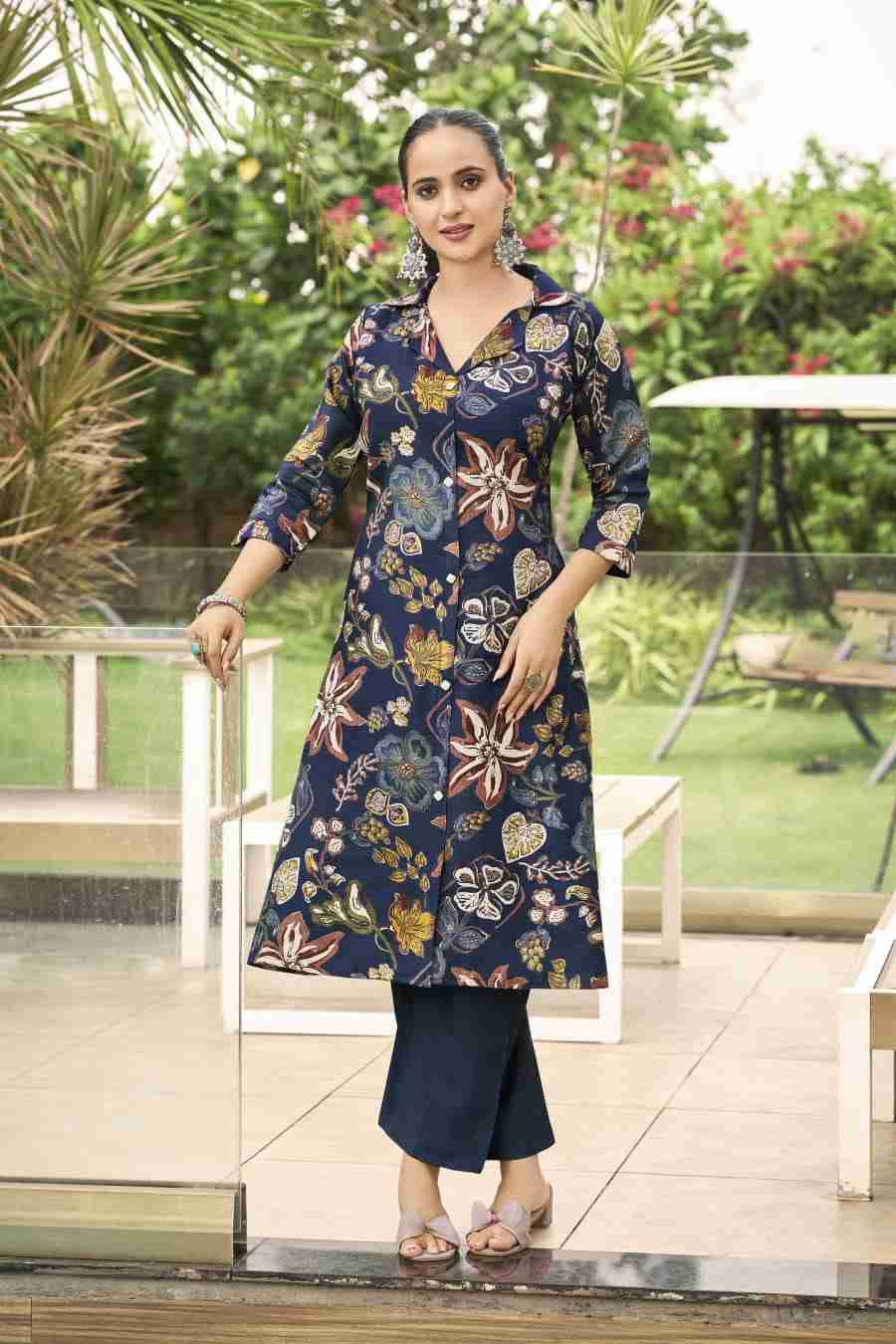 Rosy By Ossm 1001 To 1006 Series Designer Stylish Fancy Colorful Beautiful Party Wear & Ethnic Wear Collection Vatican Print Kurtis With Bottom At Wholesale Price