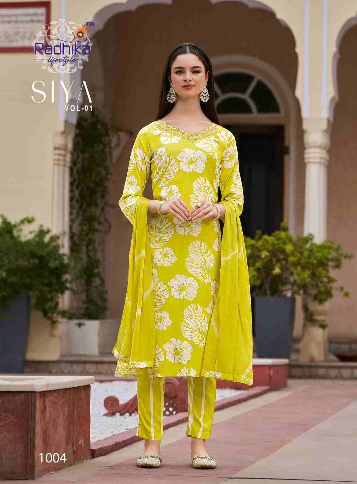 Siya Vol-1 By Radhika Lifestyle 1001 To 1008 Series Beautiful Festive Suits Colorful Stylish Fancy Casual Wear & Ethnic Wear Heavy Rayon Dresses At Wholesale Price
