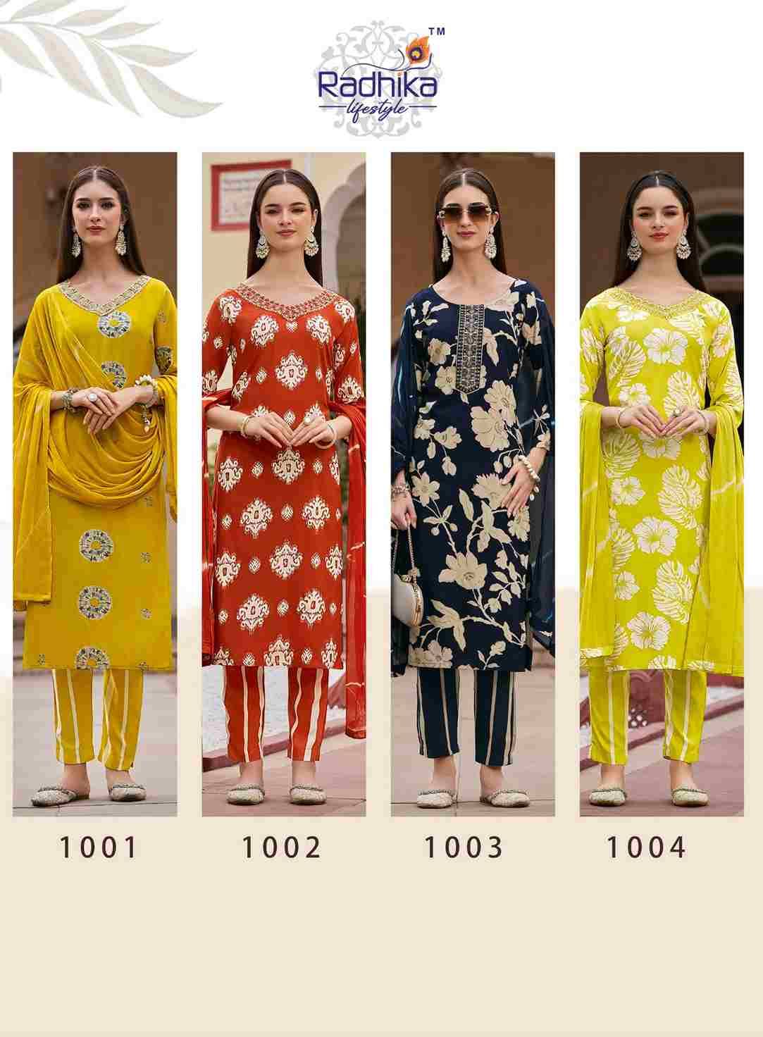 Siya Vol-1 By Radhika Lifestyle 1001 To 1008 Series Beautiful Festive Suits Colorful Stylish Fancy Casual Wear & Ethnic Wear Heavy Rayon Dresses At Wholesale Price