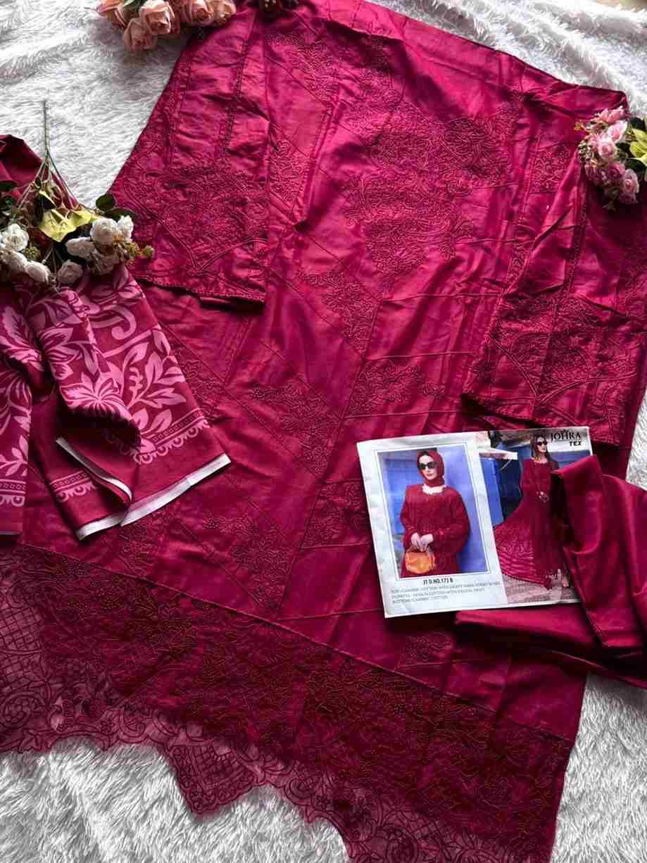 Johra Hit Design 173 Colours By Johra Tex 173-B To 173-C Series Beautiful Pakistani Suits Colorful Stylish Fancy Casual Wear & Ethnic Wear Cambric Cotton Embroidered Dresses At Wholesale Price