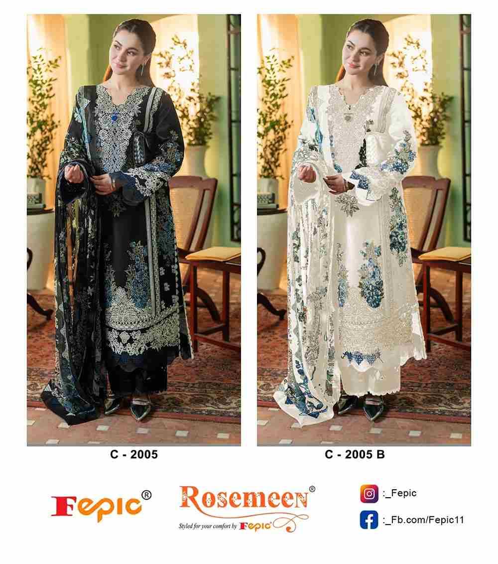 Fepic 2005 Colours By Fepic 2005-A To 2005-B Series Beautiful Pakistani Suits Stylish Fancy Colorful Party Wear & Occasional Wear Cambric Embroidered Dresses At Wholesale Price