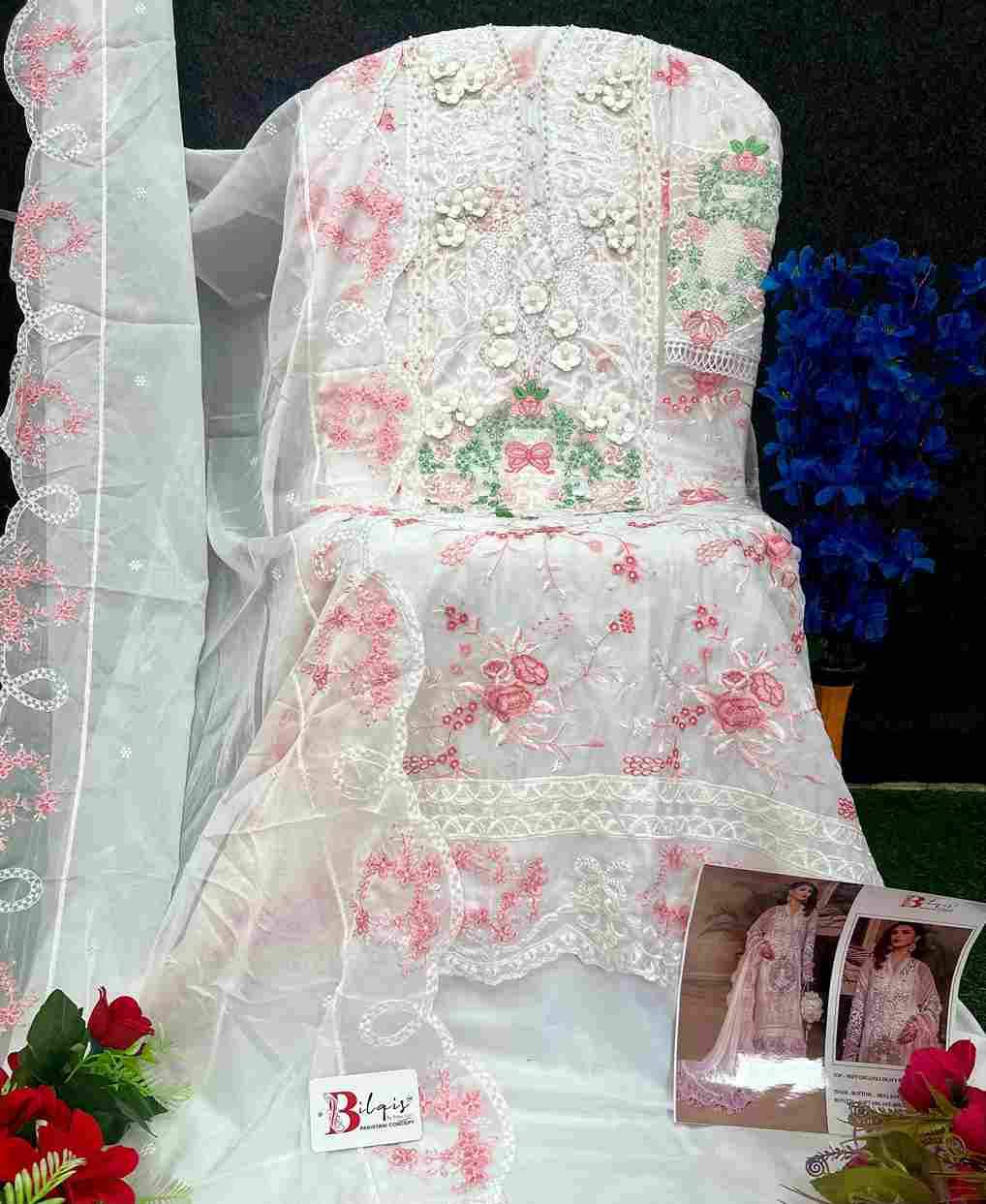 Bilqis Hit Design 191-A By Bilqis Beautiful Pakistani Suits Colorful Stylish Fancy Casual Wear & Ethnic Wear Soft Organza Dresses At Wholesale Price