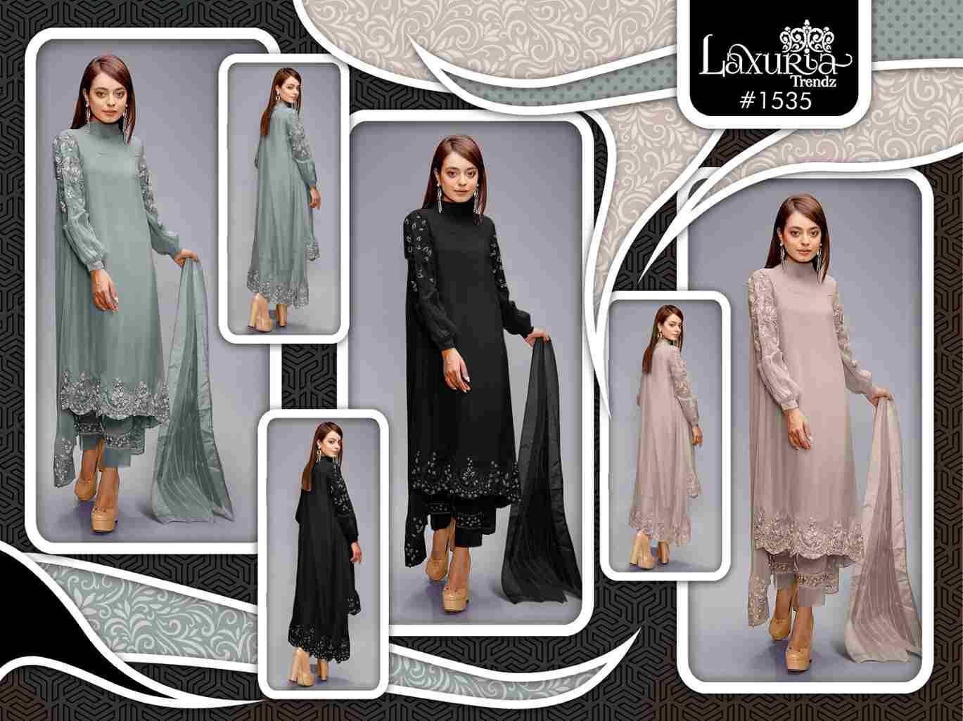 Luxuria Trendz 1535 Colours By Luxuria 1535-A To 1535-C Series Beautiful Pakistani Suits Colorful Stylish Fancy Casual Wear & Ethnic Wear Fancy Dresses At Wholesale Price