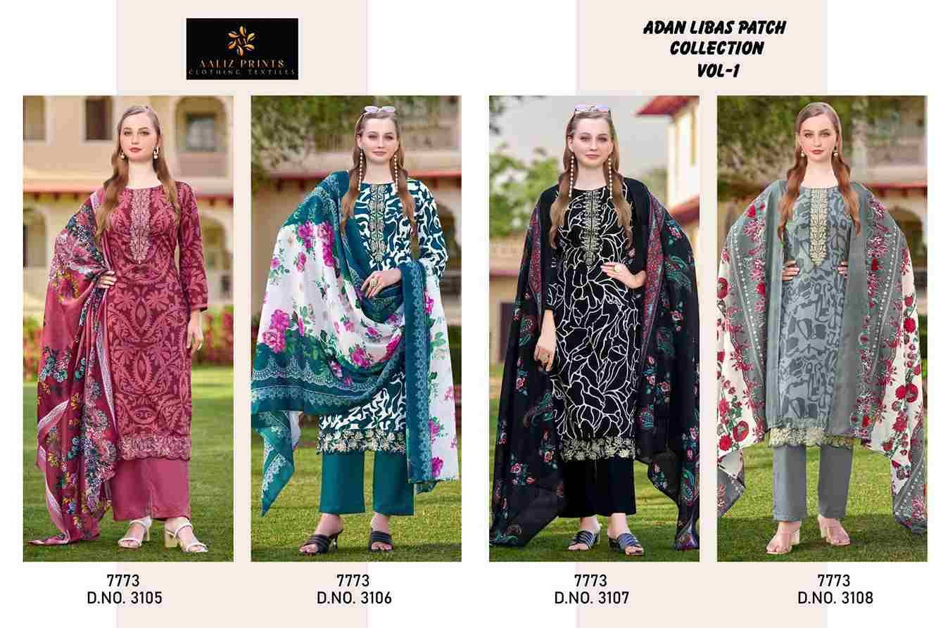 Adan Libas Patch Collection By Aaliz Prints 3105 To 3112 Series Beautiful Festive Pakistani Suits Stylish Fancy Colorful Casual Wear & Ethnic Wear Soft Cotton Digital Print Dresses At Wholesale Price