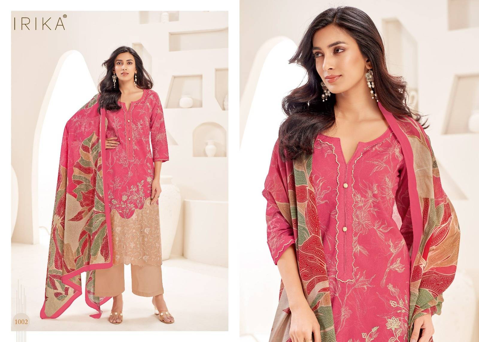 Ziven By Irika 1001 To 1006 Series Designer Stylish Fancy Colorful Beautiful Party Wear & Ethnic Wear Collection Cambric Cotton Dresses At Wholesale Price