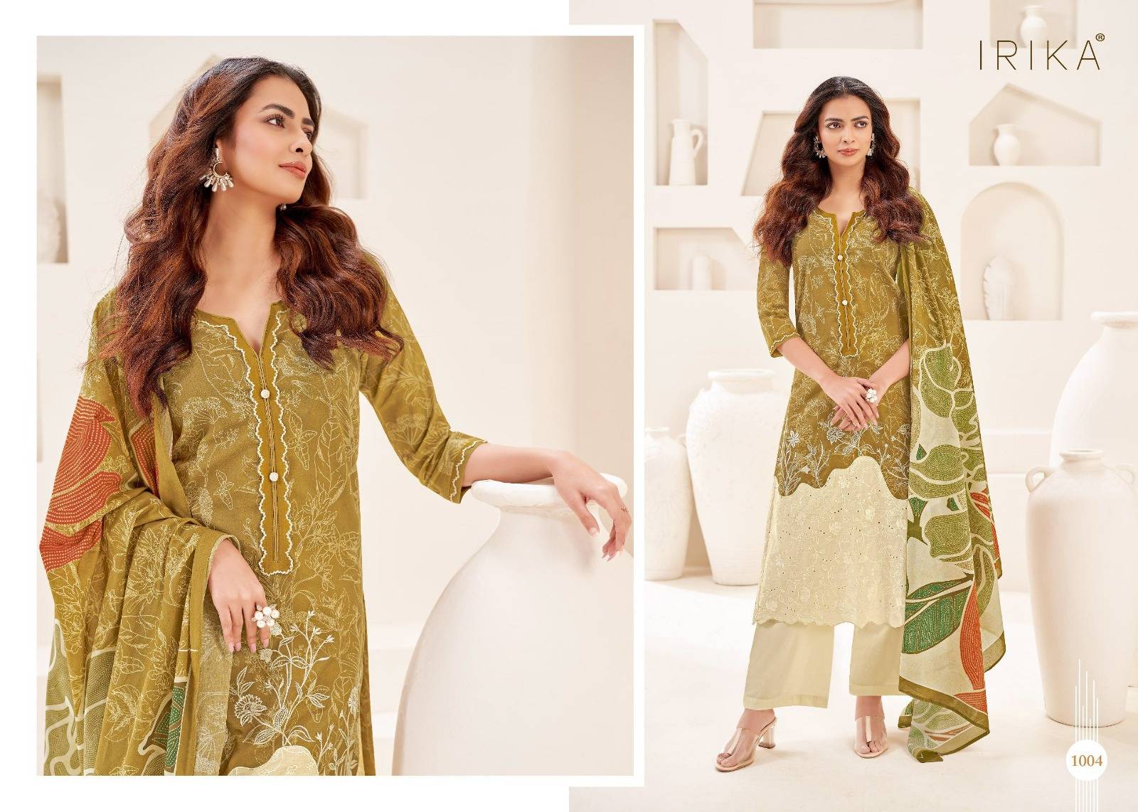 Ziven By Irika 1001 To 1006 Series Designer Stylish Fancy Colorful Beautiful Party Wear & Ethnic Wear Collection Cambric Cotton Dresses At Wholesale Price