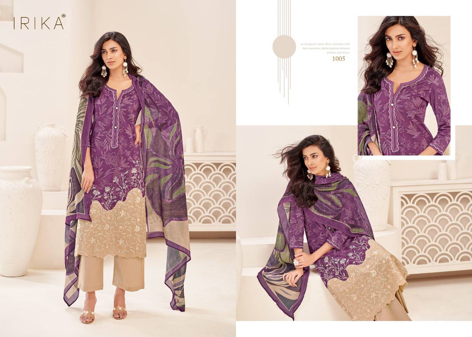 Ziven By Irika 1001 To 1006 Series Designer Stylish Fancy Colorful Beautiful Party Wear & Ethnic Wear Collection Cambric Cotton Dresses At Wholesale Price