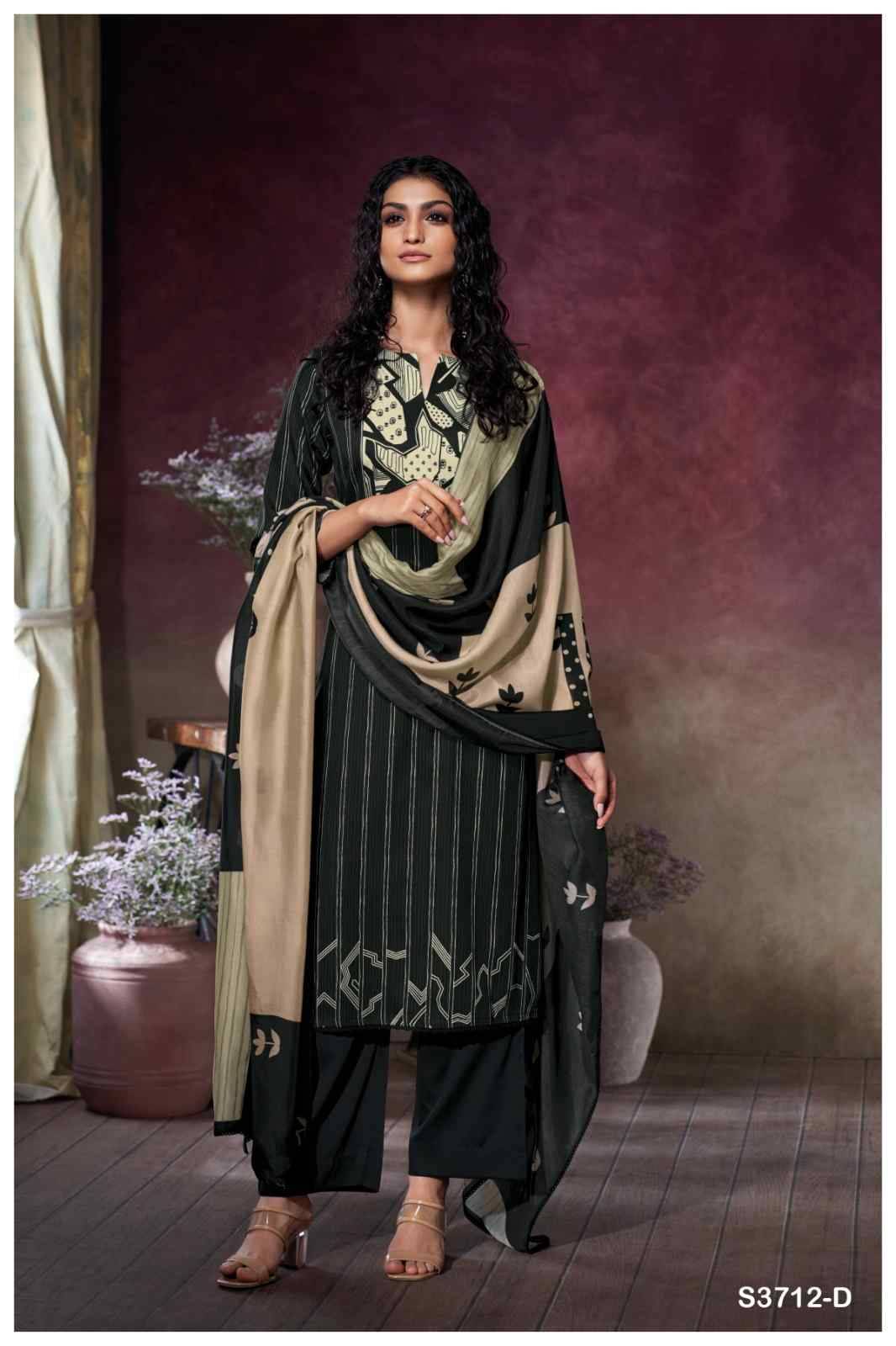 Kessira-3712 By Ganga Fashion 3712-A To 3712-D Series Beautiful Festive Suits Colorful Stylish Fancy Casual Wear & Ethnic Wear Pure Cotton Satin Dresses At Wholesale Price