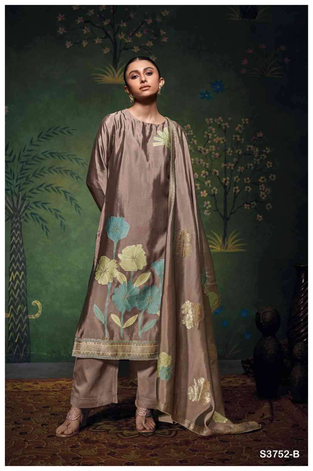 Cressida-3752 By Ganga Fashion 3752-A To 3752-D Series Beautiful Festive Suits Colorful Stylish Fancy Casual Wear & Ethnic Wear Pure Viscose Silk Jacquard Dresses At Wholesale Price