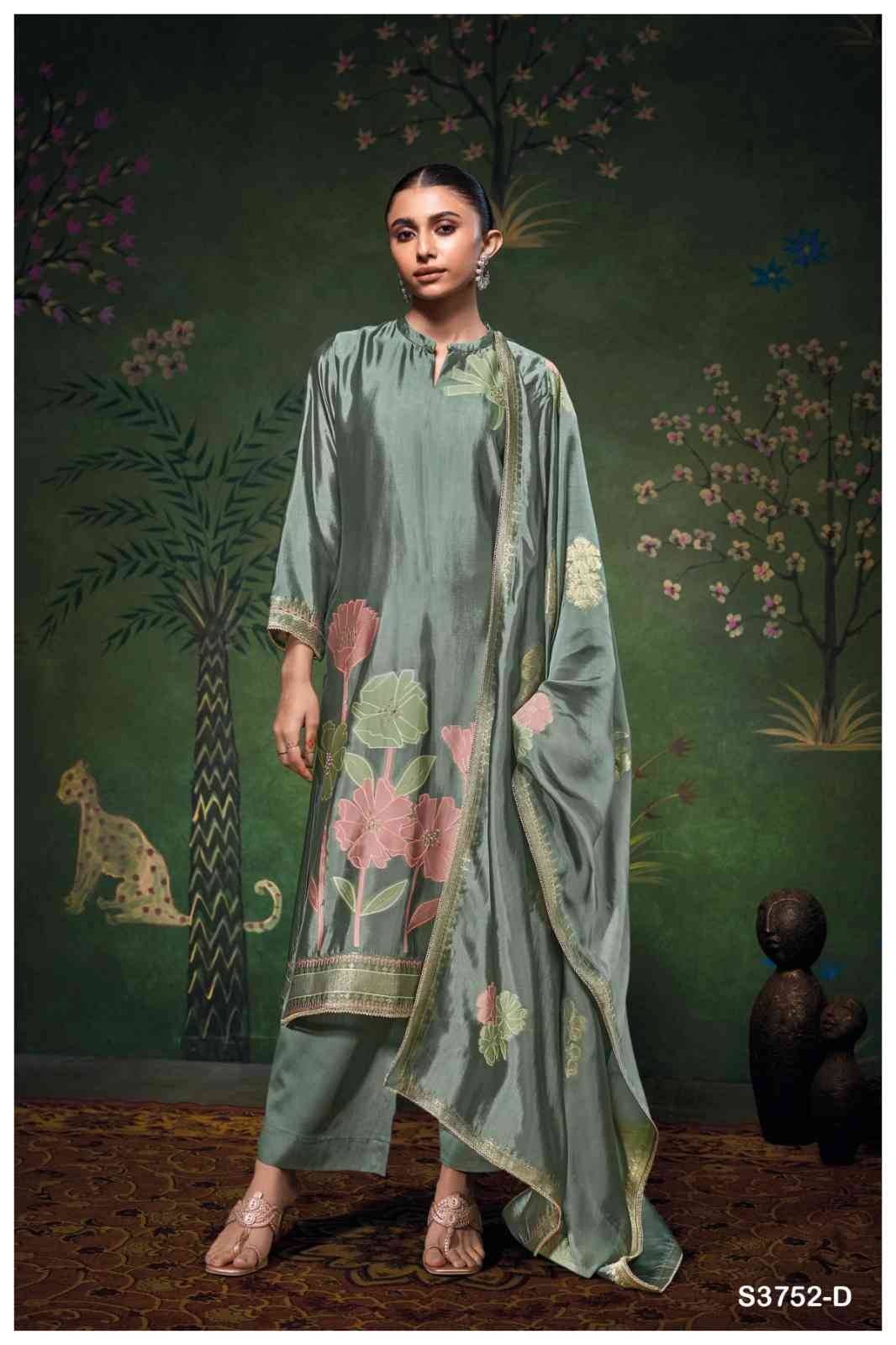 Cressida-3752 By Ganga Fashion 3752-A To 3752-D Series Beautiful Festive Suits Colorful Stylish Fancy Casual Wear & Ethnic Wear Pure Viscose Silk Jacquard Dresses At Wholesale Price