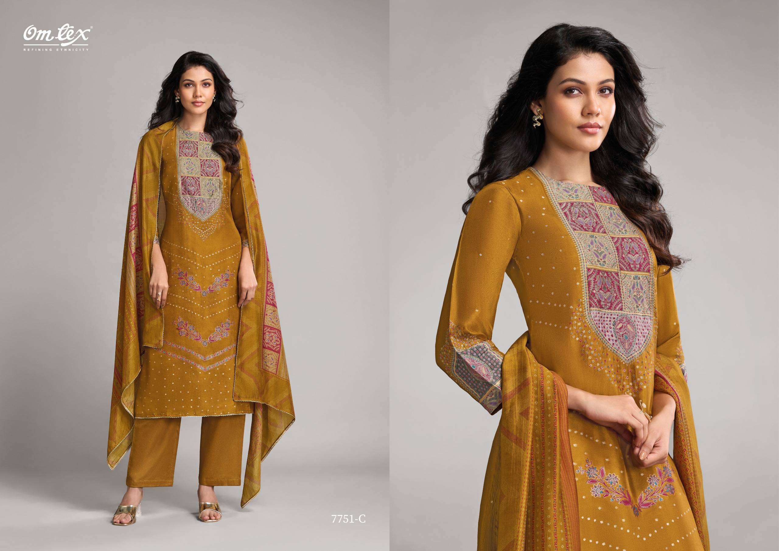 Pehnawa By Om Tex 7751-A To 7751-D Series Beautiful Suits Stylish Fancy Colorful Party Wear & Ethnic Wear Silk Jacquard Dresses At Wholesale Price