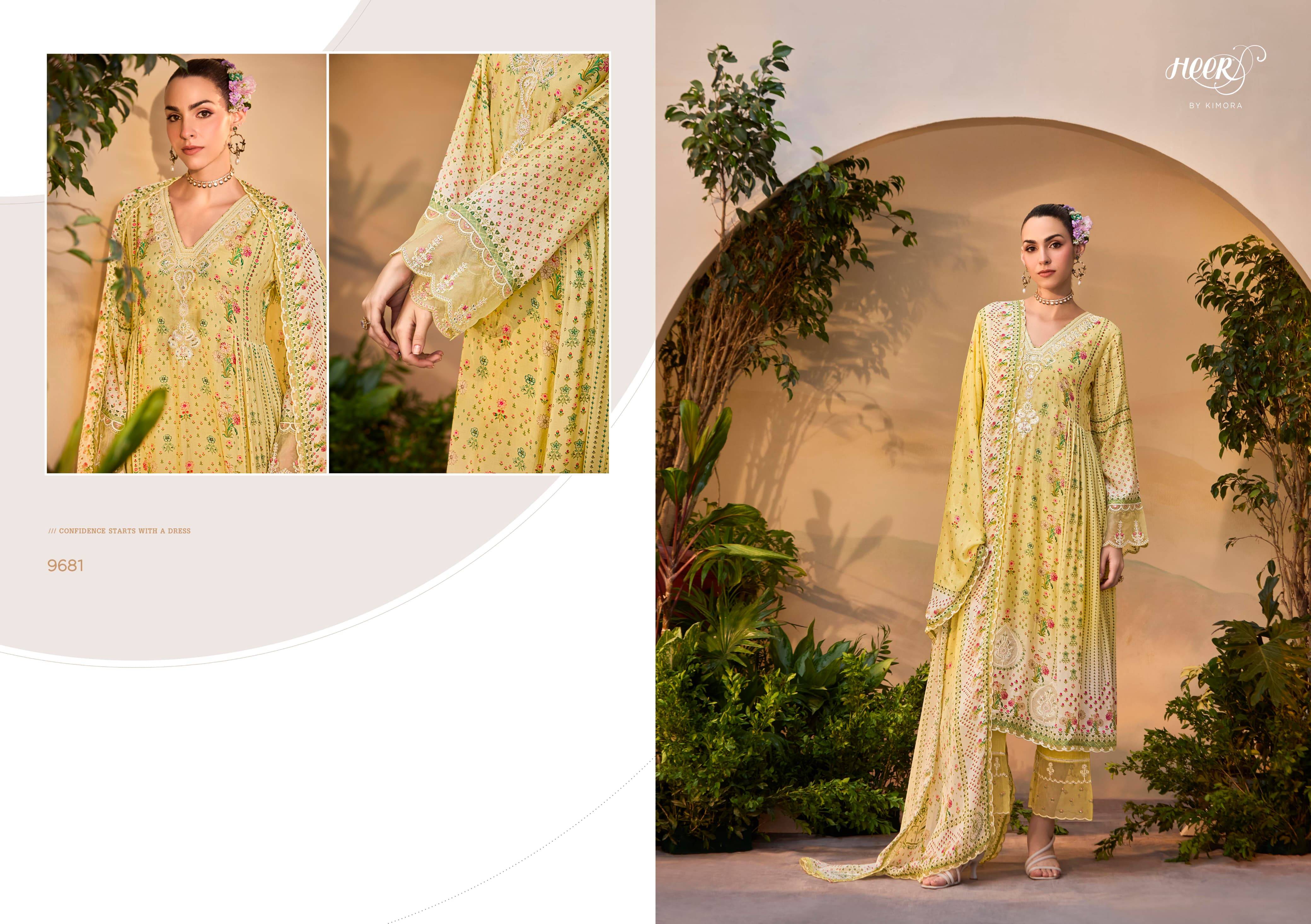 Titliyain By Kimora Fashion 9681 To 9686 Series Designer Festive Suits Collection Beautiful Stylish Fancy Colorful Party Wear & Occasional Wear Pure Muslin Dresses At Wholesale Price