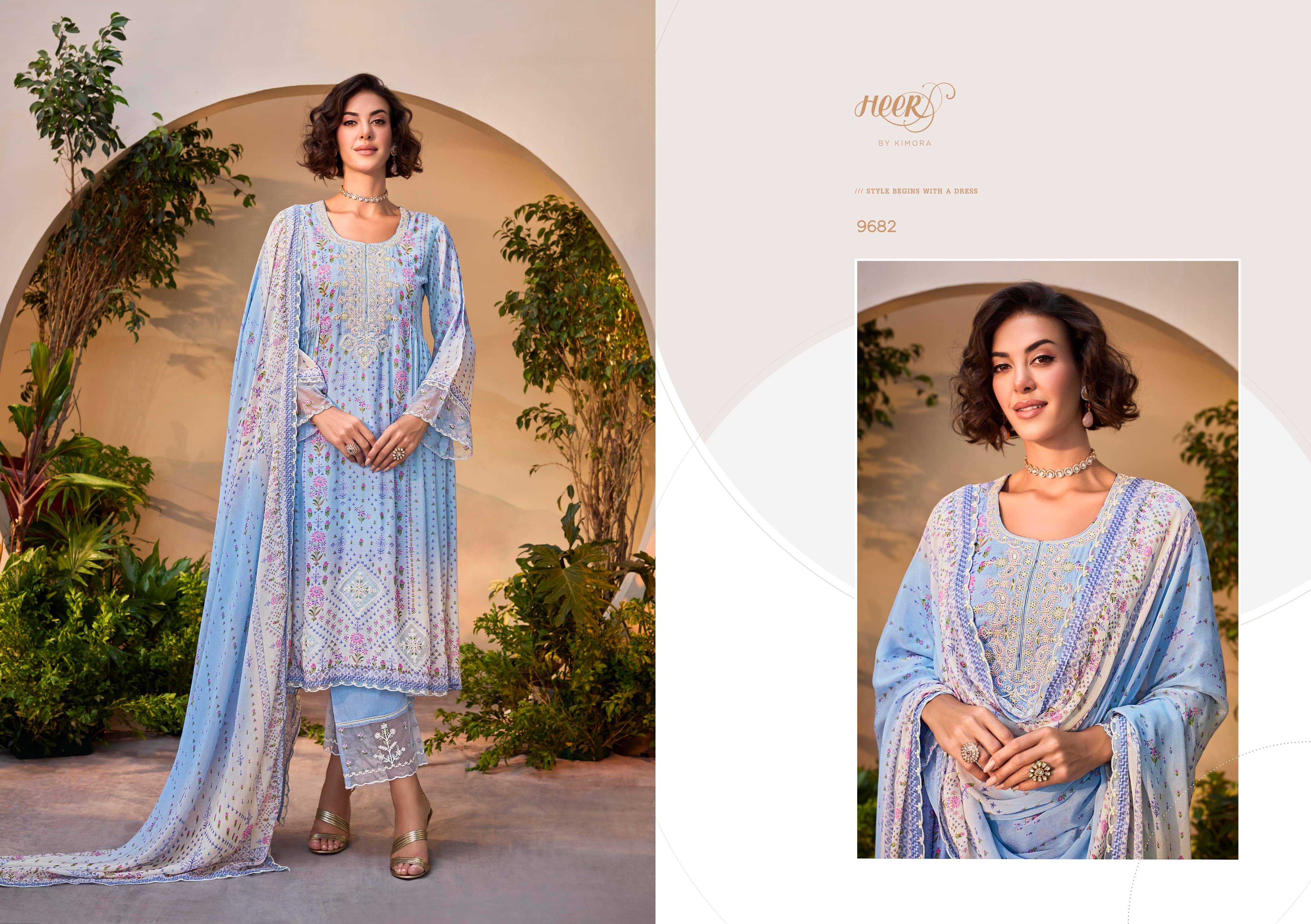 Titliyain By Kimora Fashion 9681 To 9686 Series Designer Festive Suits Collection Beautiful Stylish Fancy Colorful Party Wear & Occasional Wear Pure Muslin Dresses At Wholesale Price