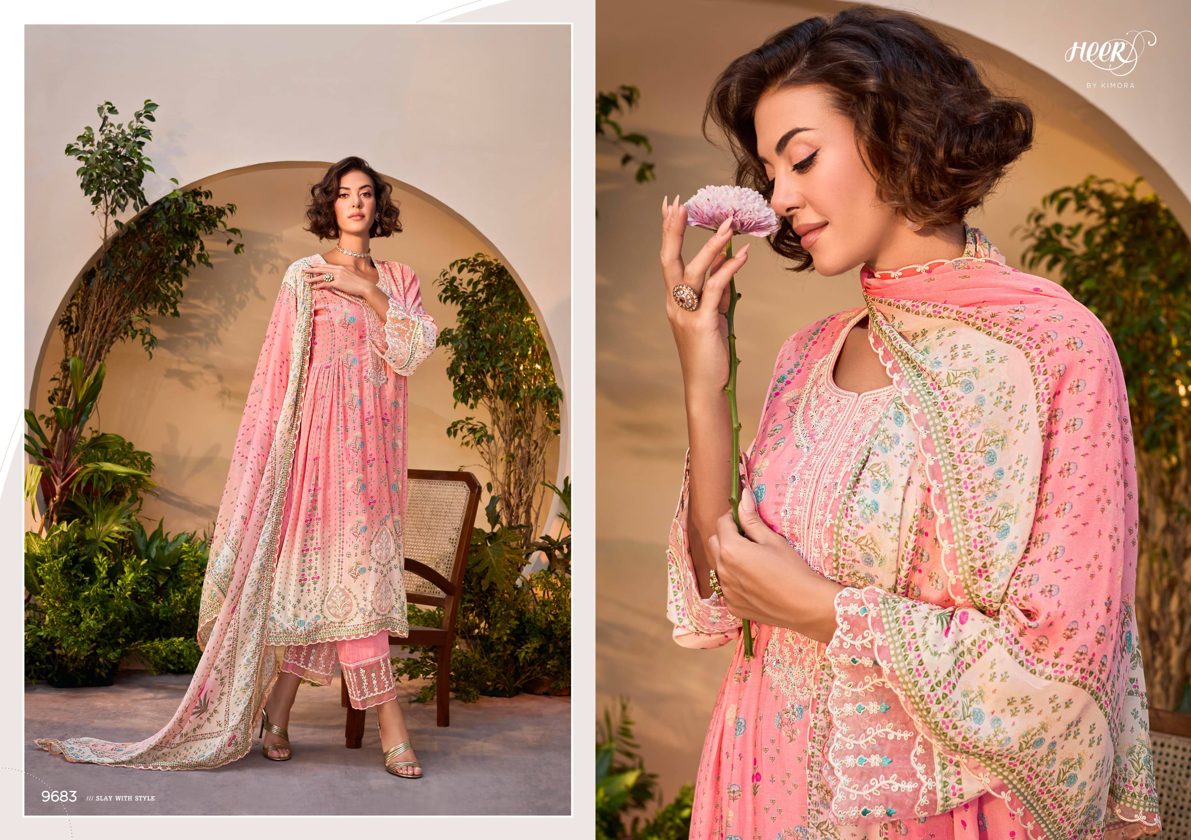 Titliyain By Kimora Fashion 9681 To 9686 Series Designer Festive Suits Collection Beautiful Stylish Fancy Colorful Party Wear & Occasional Wear Pure Muslin Dresses At Wholesale Price