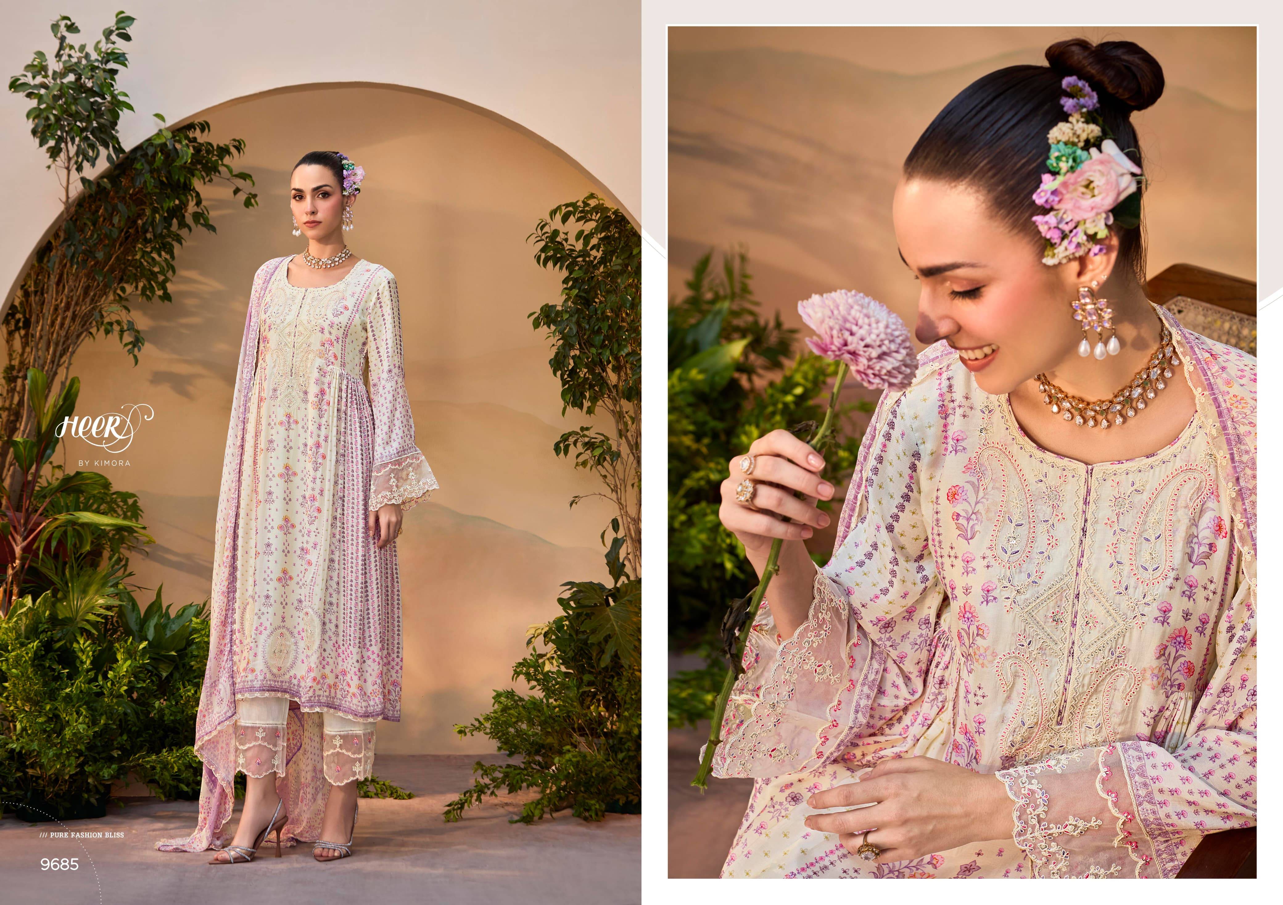Titliyain By Kimora Fashion 9681 To 9686 Series Designer Festive Suits Collection Beautiful Stylish Fancy Colorful Party Wear & Occasional Wear Pure Muslin Dresses At Wholesale Price