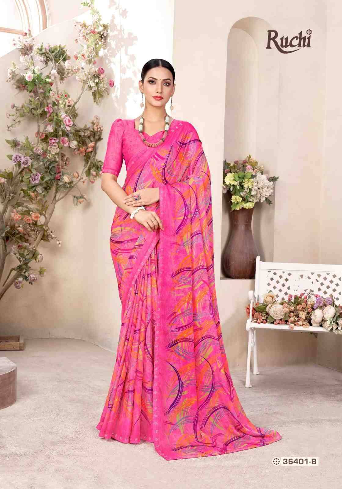 Vanilla Vol-13 By Ruchi Sarees 38401-A To 38403-D Series Indian Traditional Wear Collection Beautiful Stylish Fancy Colorful Party Wear & Occasional Wear Chiffon Sarees At Wholesale Price