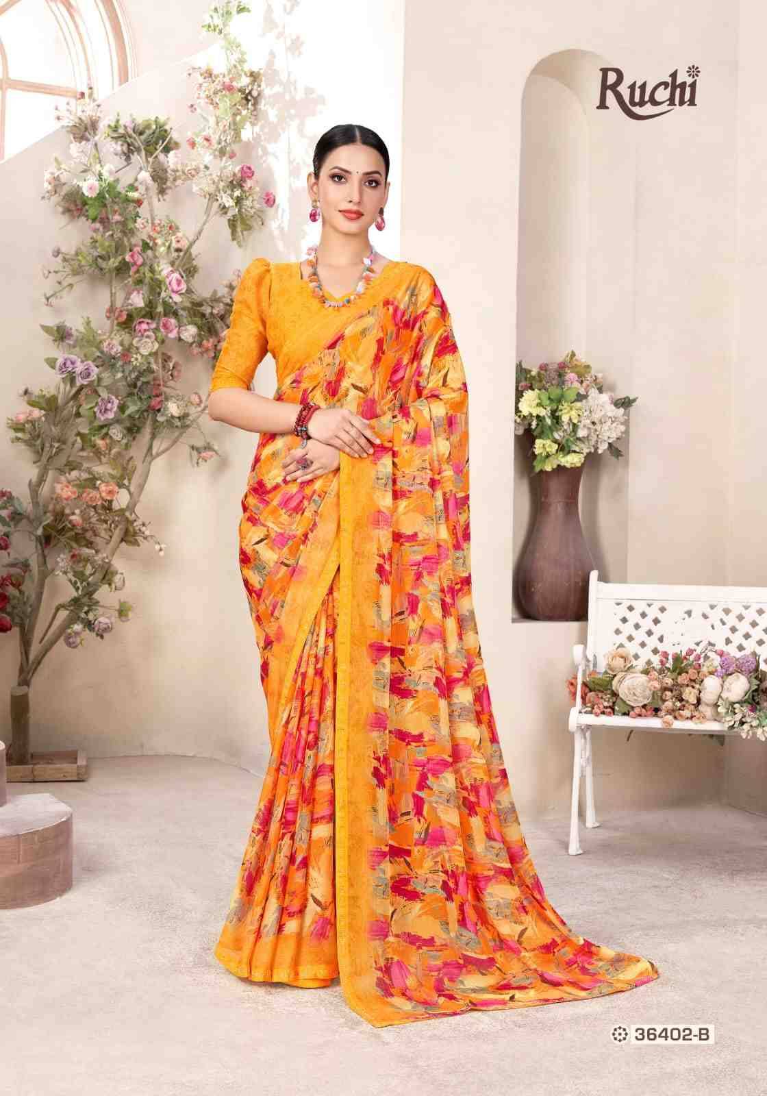 Vanilla Vol-13 By Ruchi Sarees 38401-A To 38403-D Series Indian Traditional Wear Collection Beautiful Stylish Fancy Colorful Party Wear & Occasional Wear Chiffon Sarees At Wholesale Price
