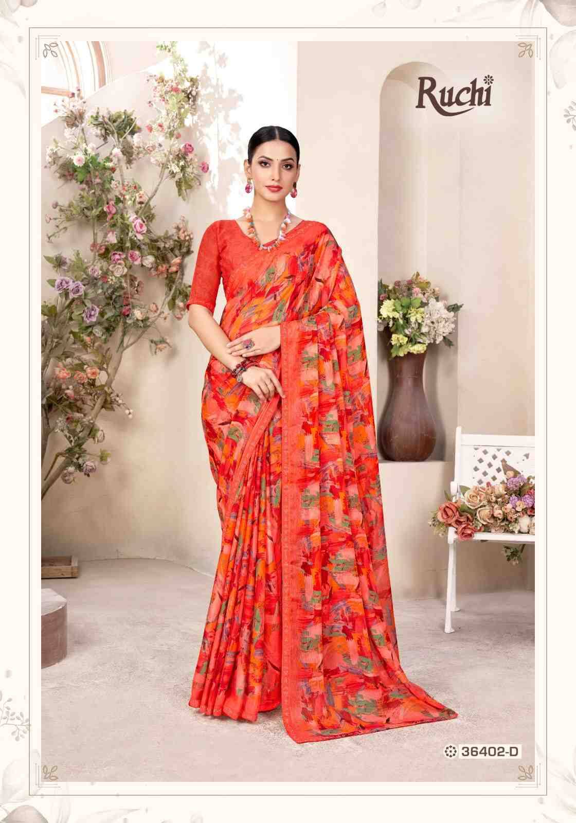 Vanilla Vol-13 By Ruchi Sarees 38401-A To 38403-D Series Indian Traditional Wear Collection Beautiful Stylish Fancy Colorful Party Wear & Occasional Wear Chiffon Sarees At Wholesale Price